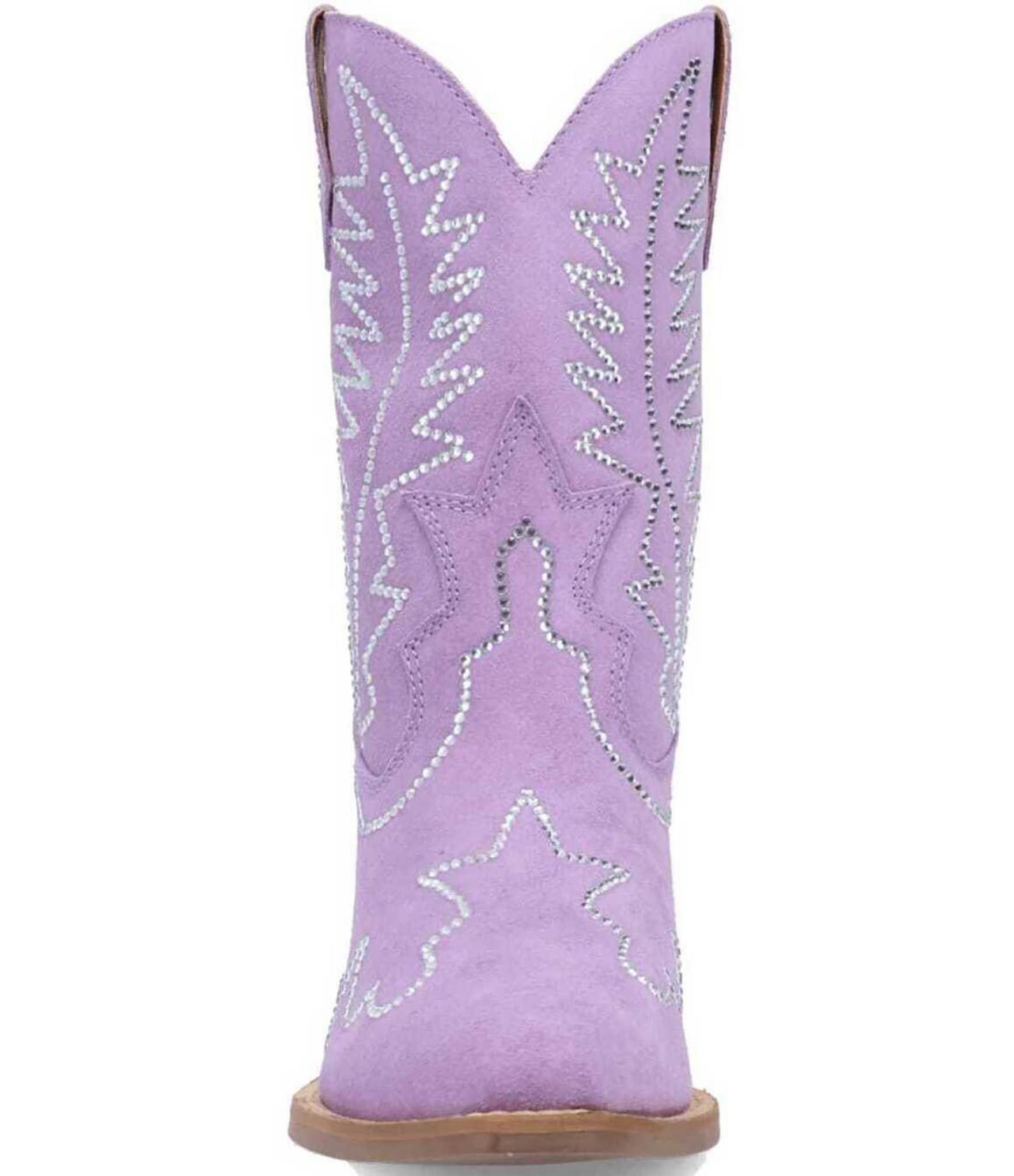 Dingo Tiny Pony Suede Rhinestone Mid Calf Western Boots