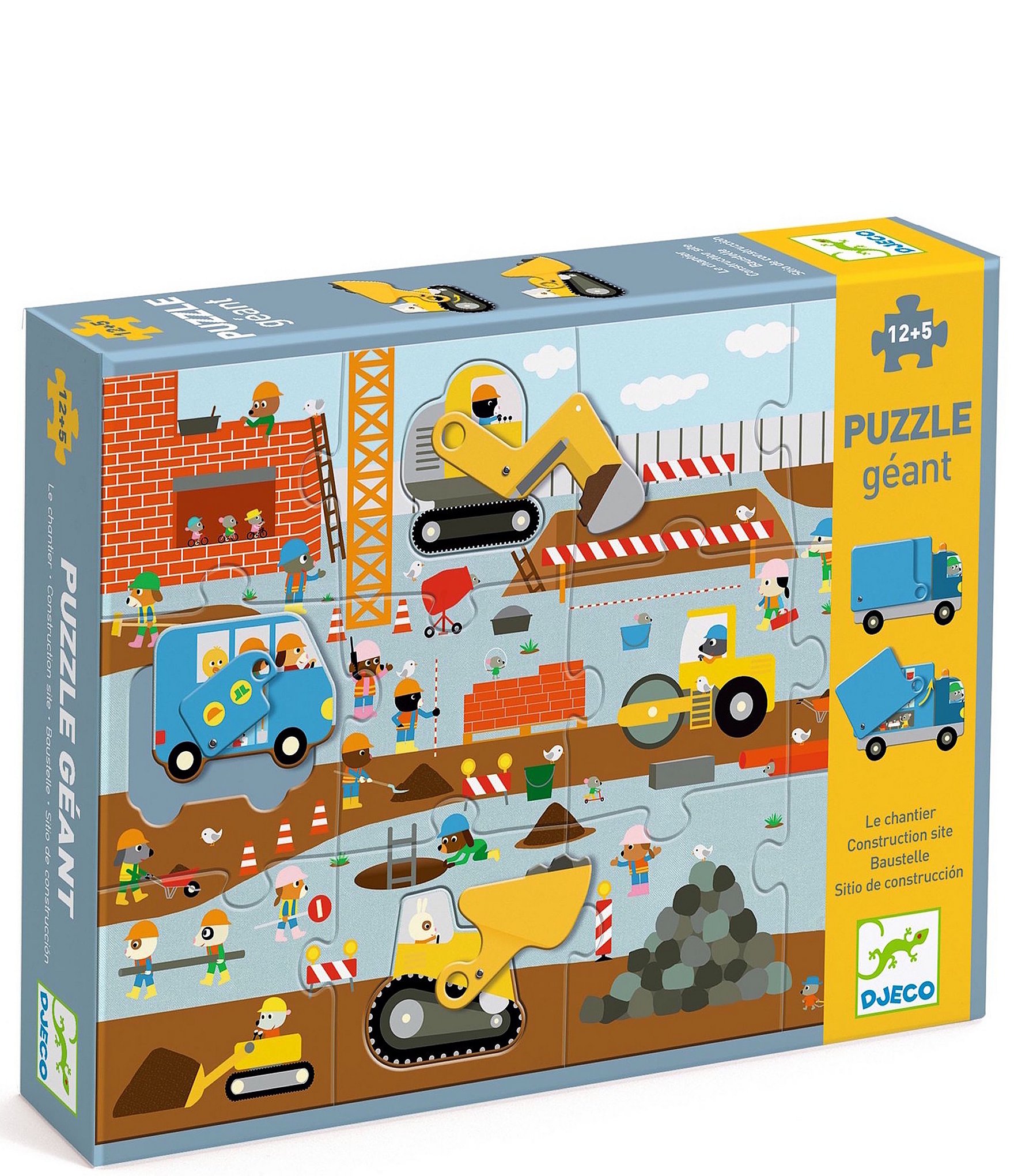 Djeco Construction Site 12pc Giant Floor Puzzle