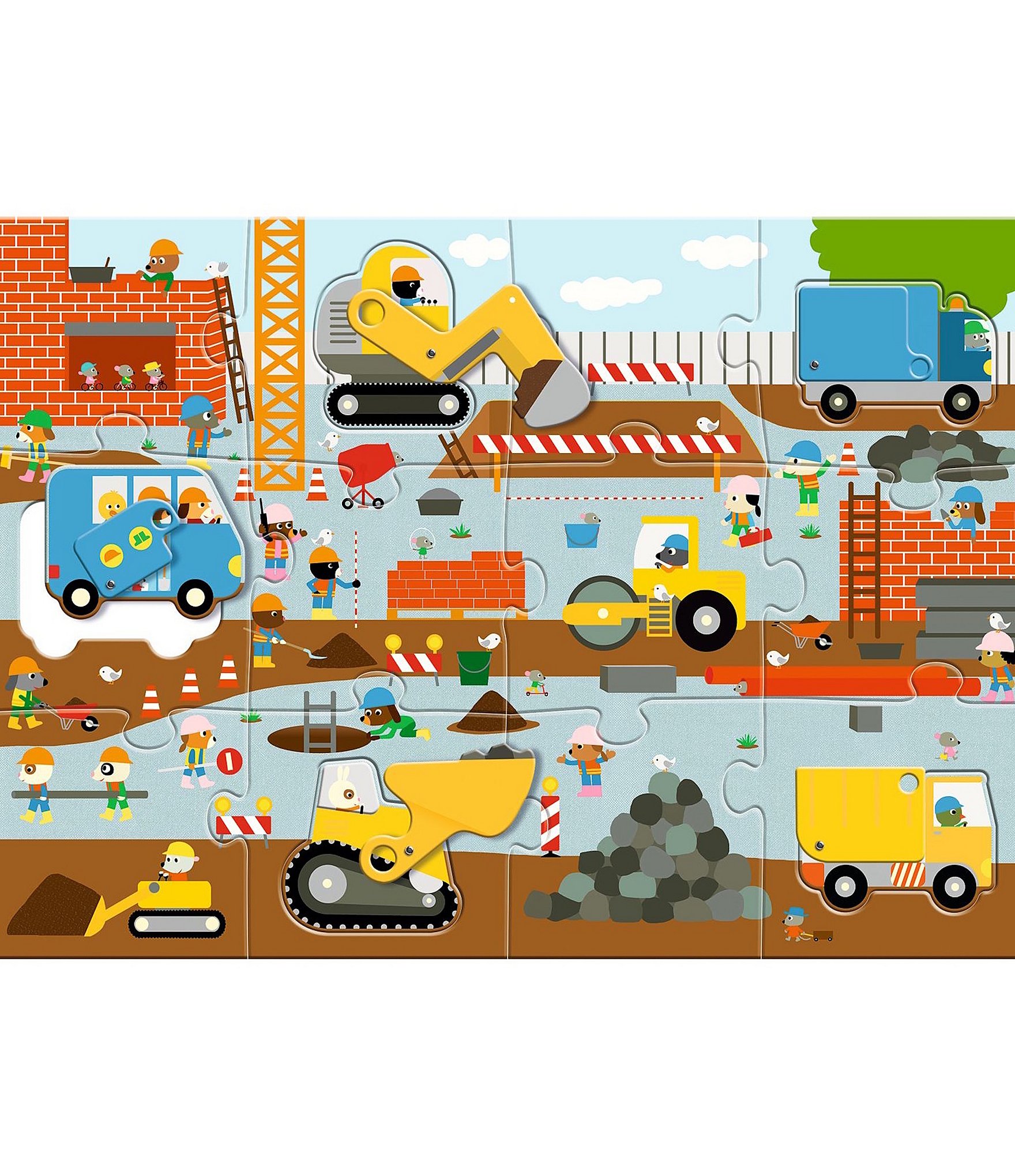 Djeco Construction Site 12pc Giant Floor Puzzle