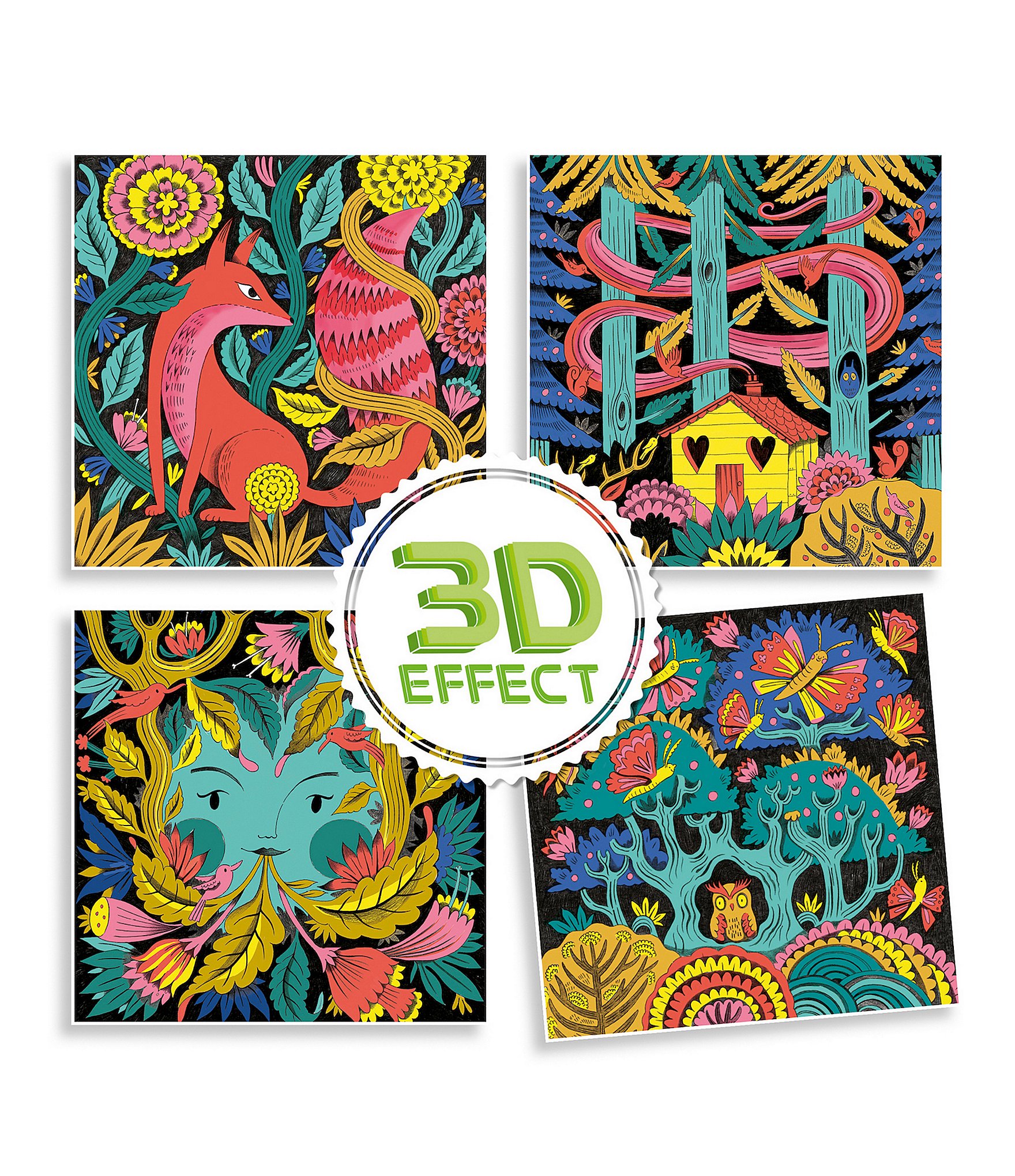 Djeco Fantasy Forest 3D Felt Tip Marker Coloring Activity Arts & Crafts Kit