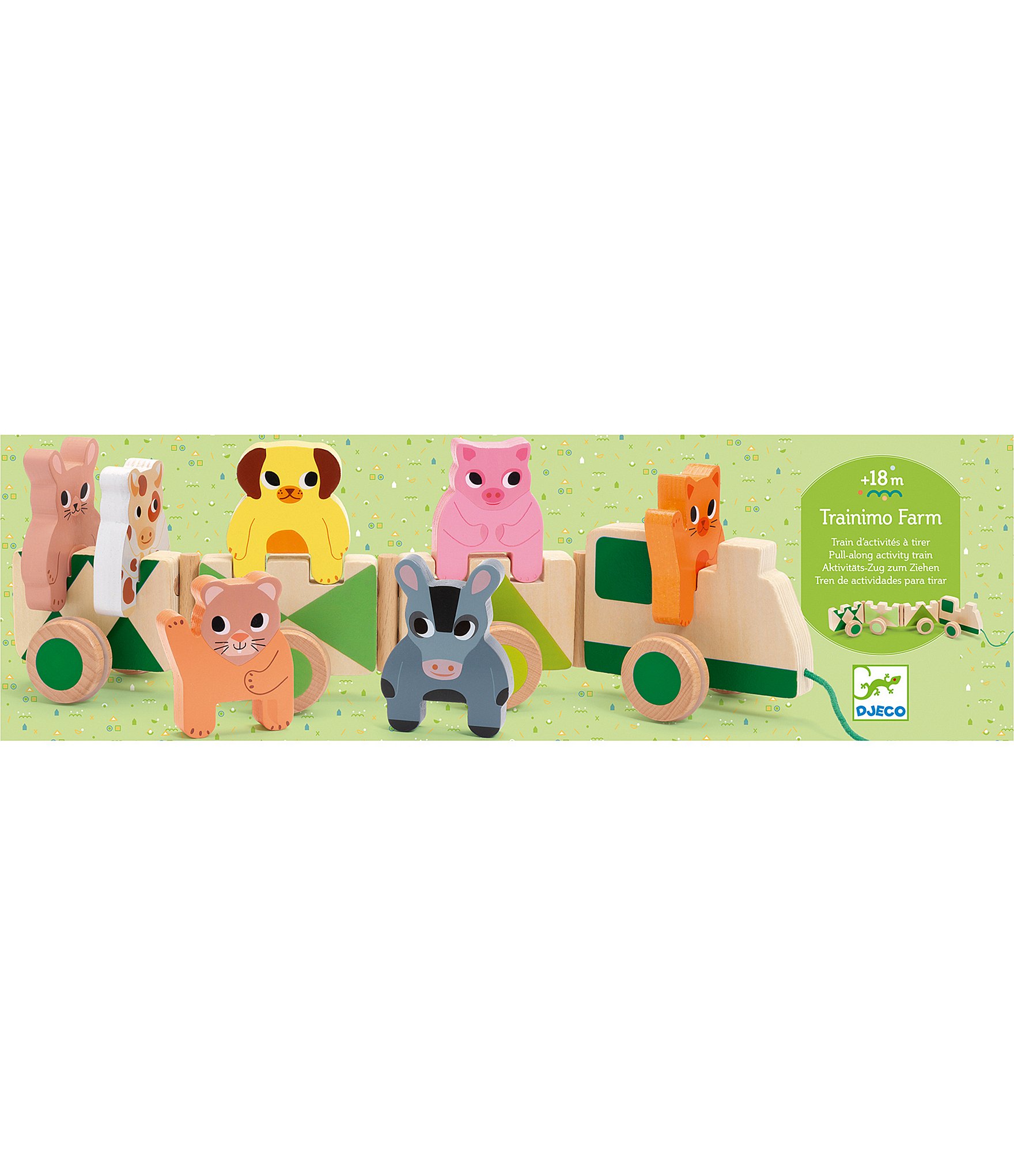 Djeco Trainimo Farm Wooden Pull-Along Activity Toy