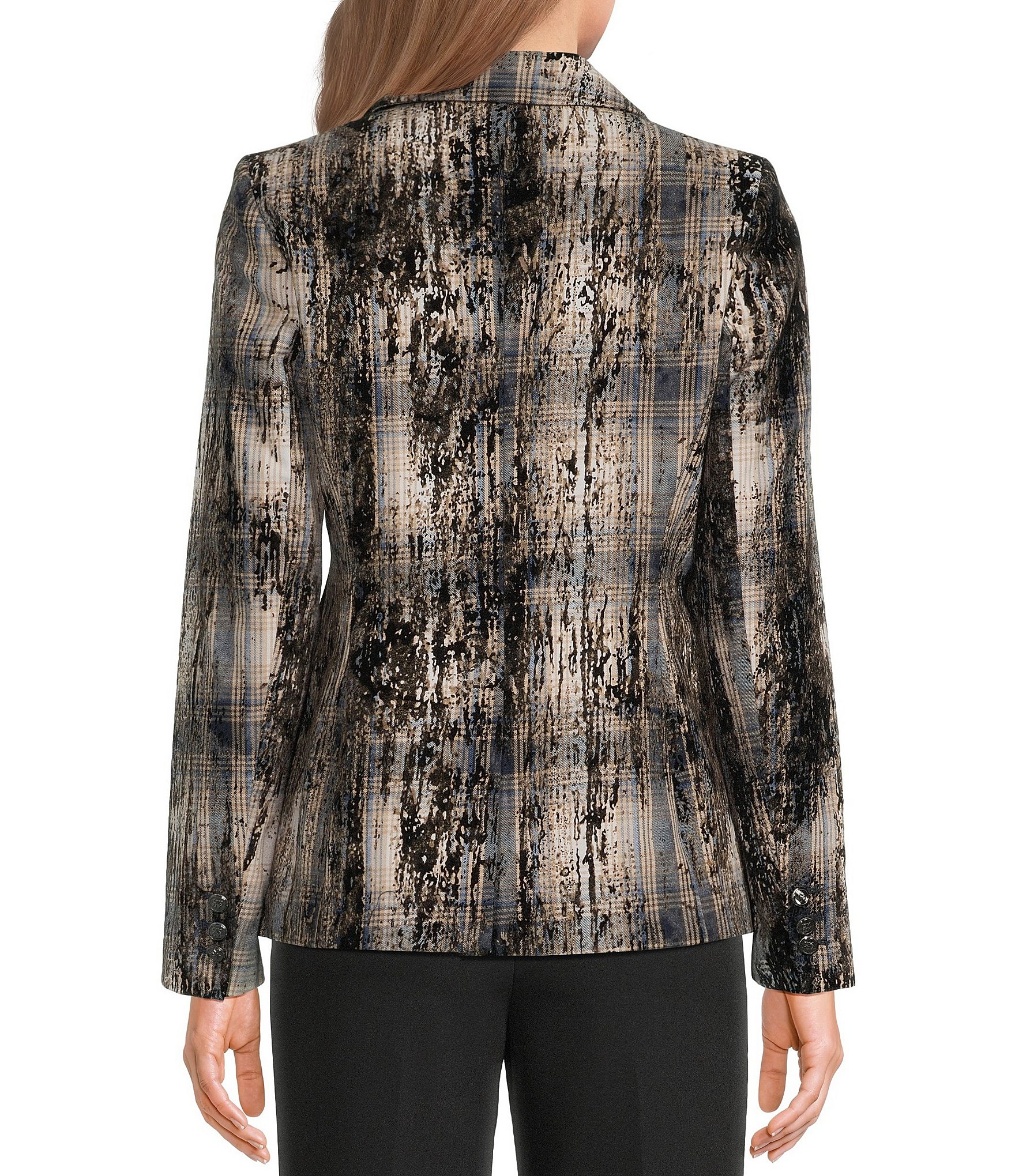 DKNY by Donna Karan Button Notch Collar Long Sleeve Jacket
