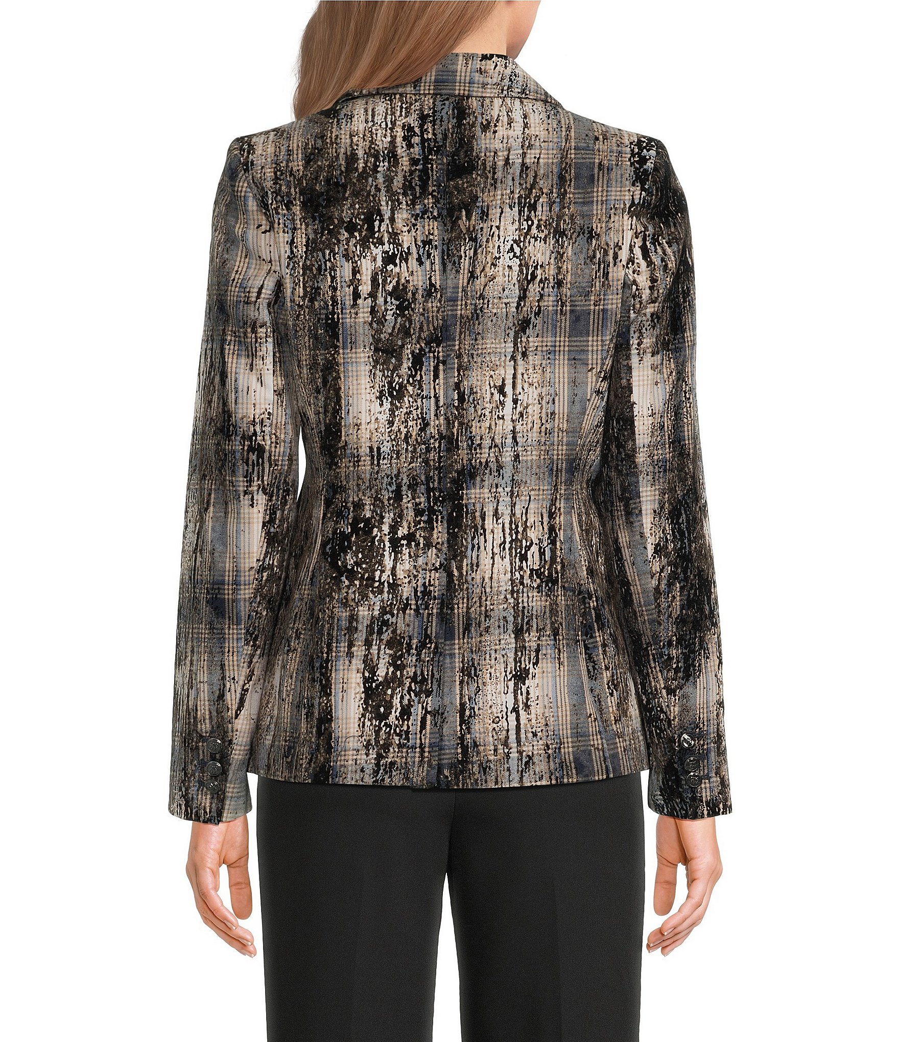 DKNY by Donna Karan Button Notch Collar Long Sleeve Jacket