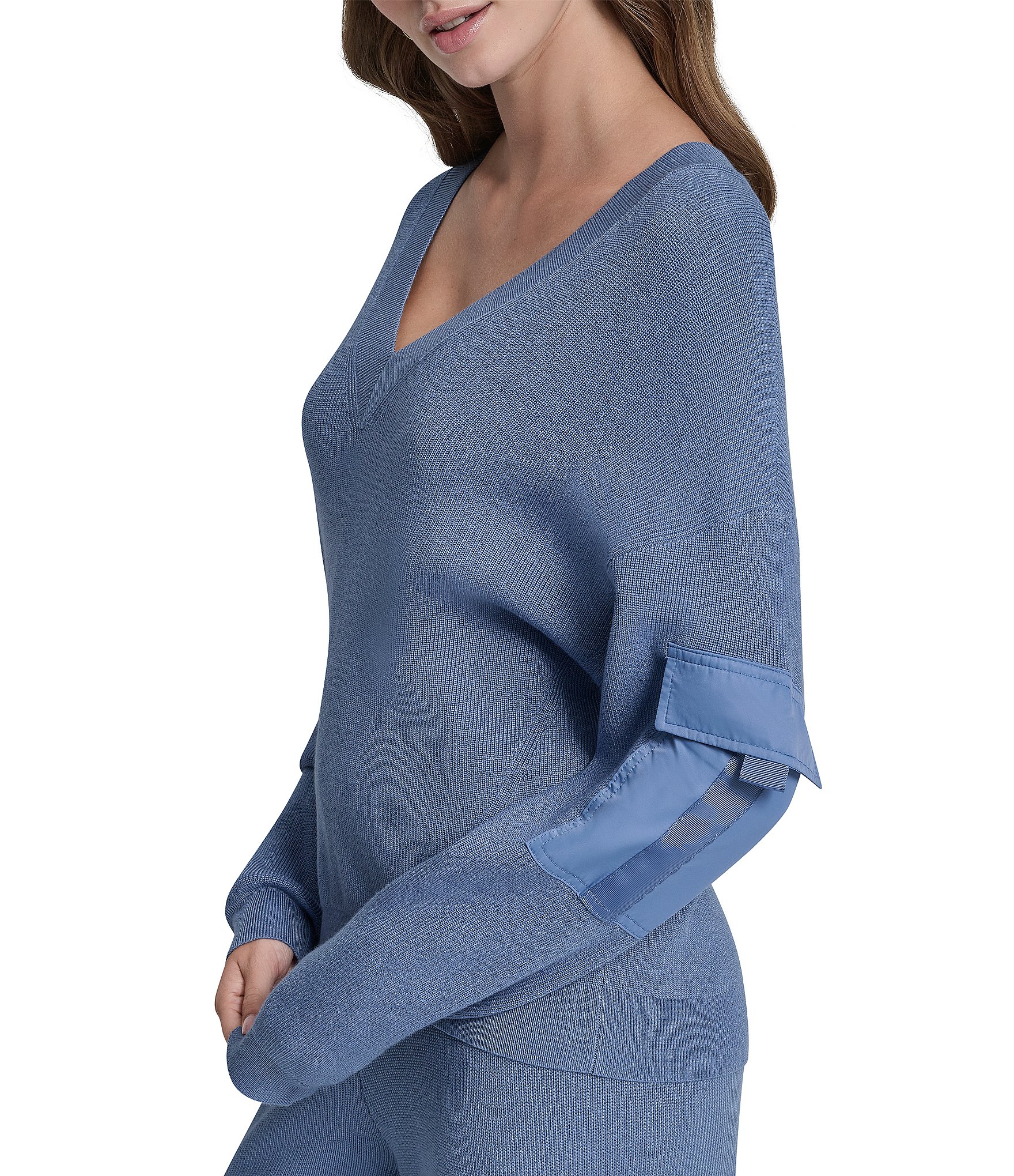 DKNY by Donna Karan Coordinating Knit V-Neck Long Sleeve Top