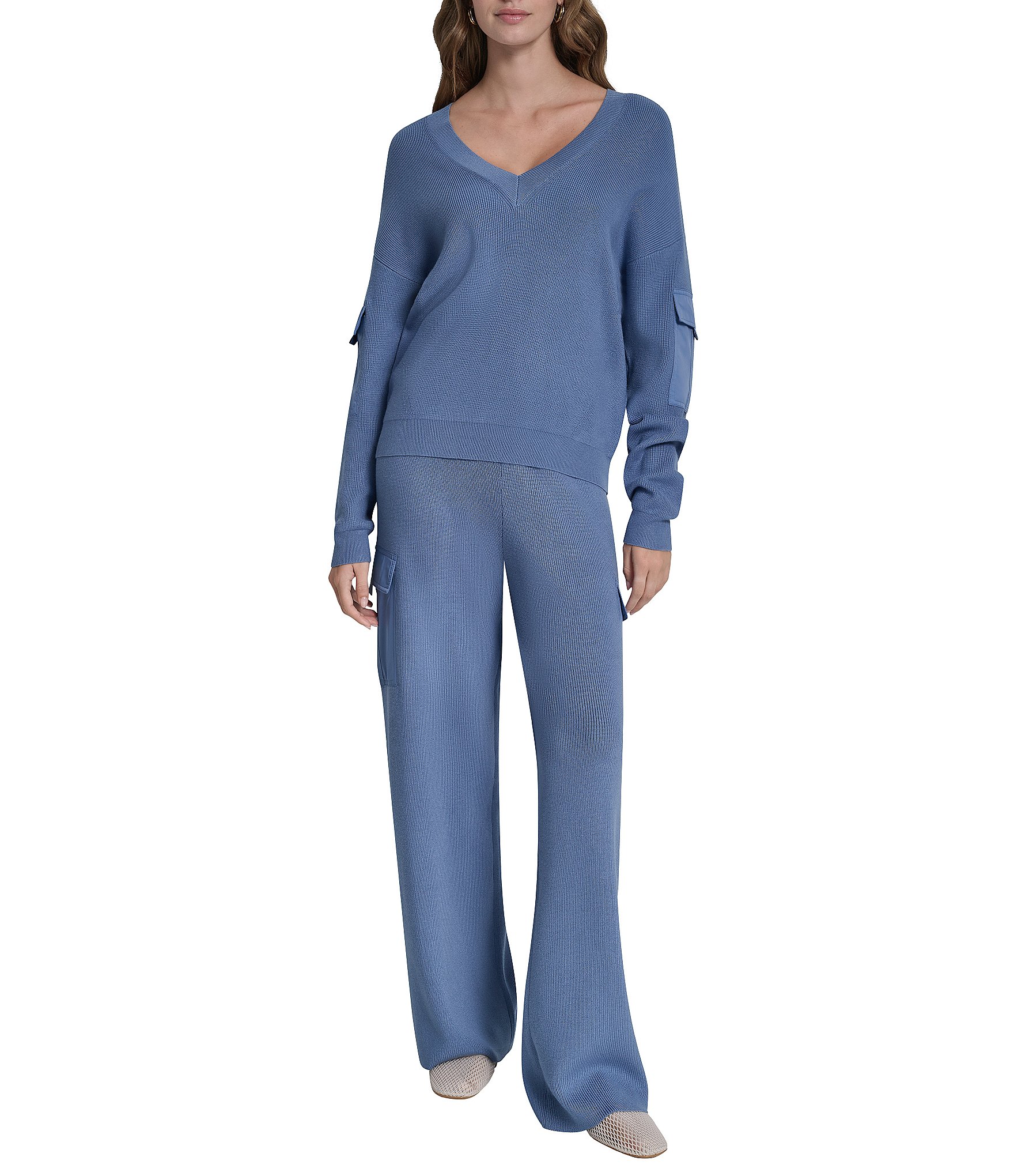 DKNY by Donna Karan Coordinating Knit V-Neck Long Sleeve Top