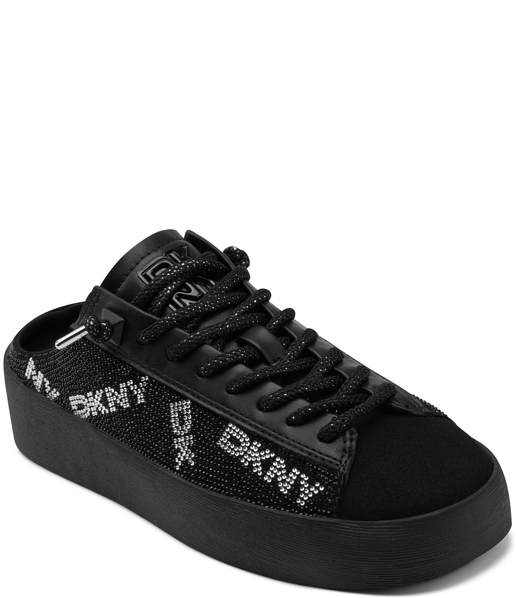 DKNY by Donna Karan Garren Logo Rhinestone Platform Slip-On DKNY by Donna Karan Garren Logo Rhinestone Platform Slip-On