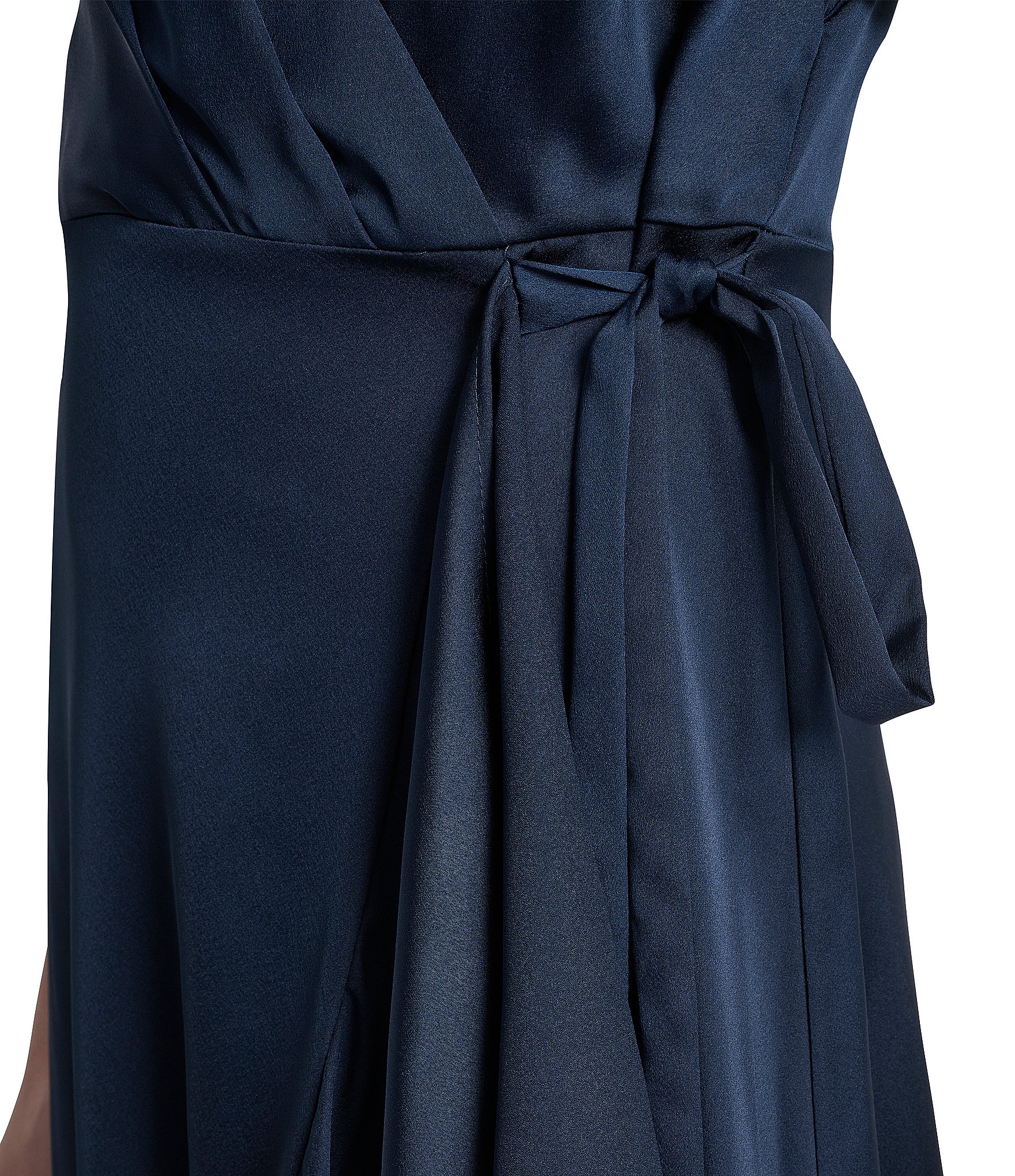DKNY by Donna Karan Short Sleeve Faux Wrap Midi Dress