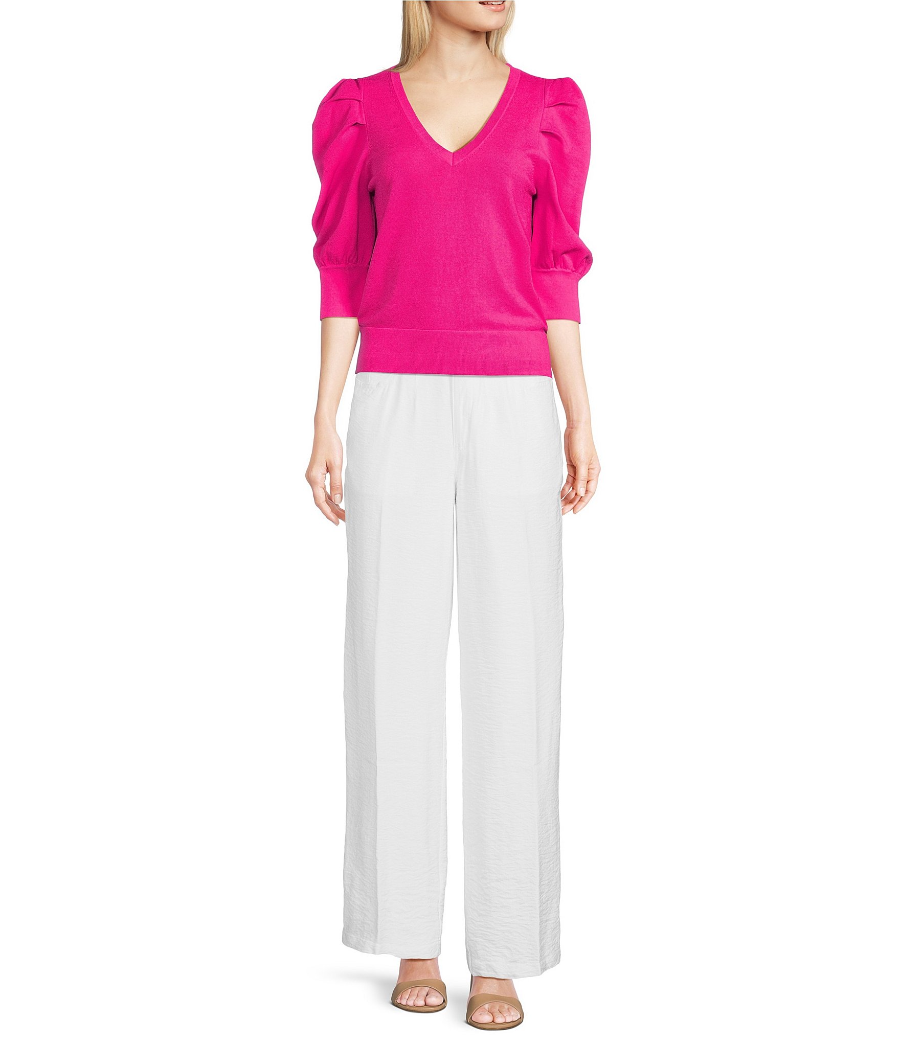 DKNY by Donna Karan Crinkle Dressing Straight Leg Pant