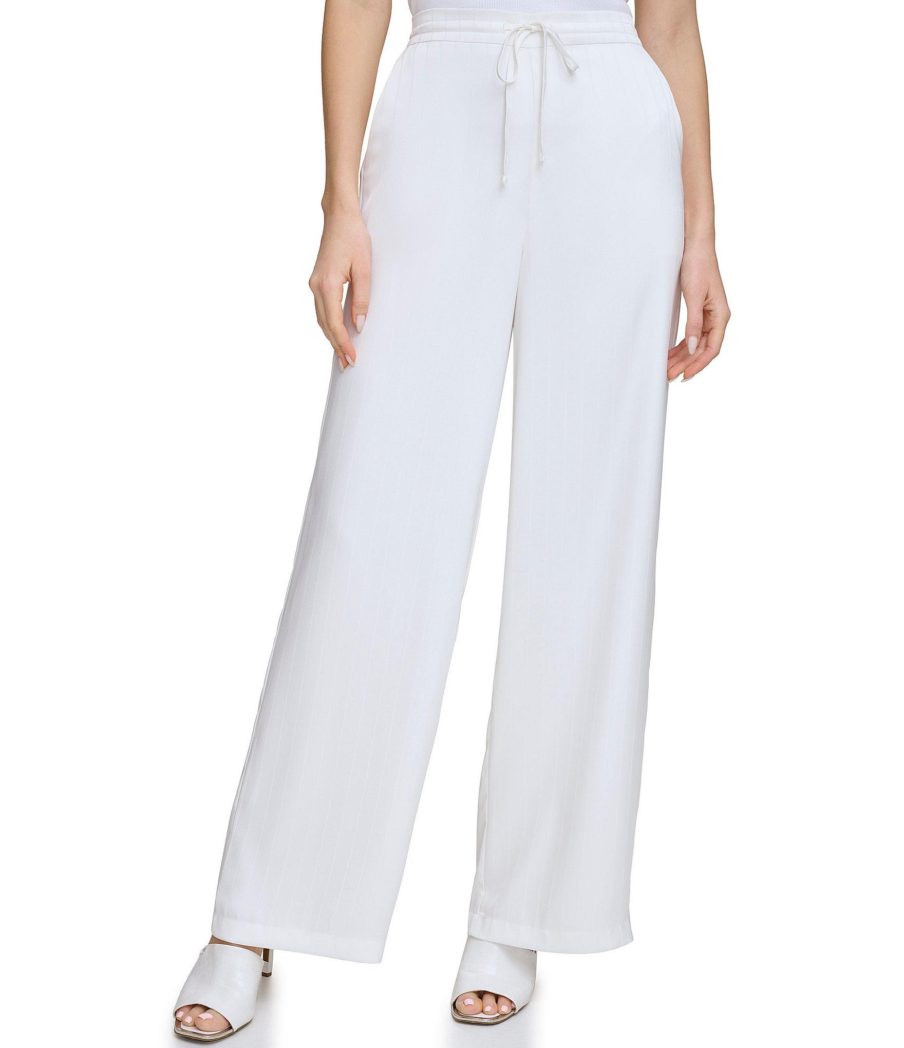 DKNY High Rise Wide Leg Capri Pants