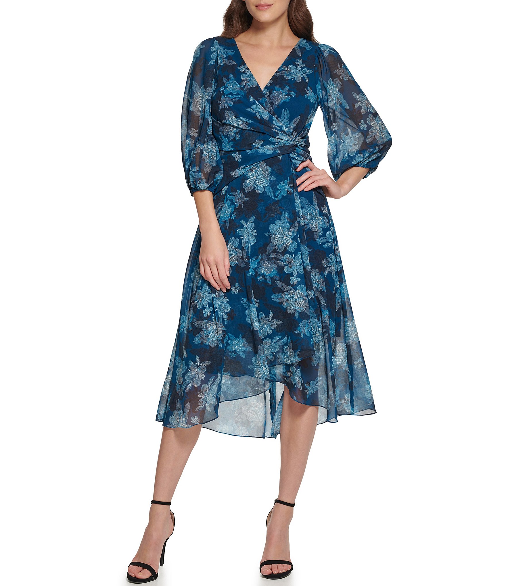 BA&SH Crystal Print Faux Wrap Ruched Dress Carmin Print Size 0 Orig. $295  NEW