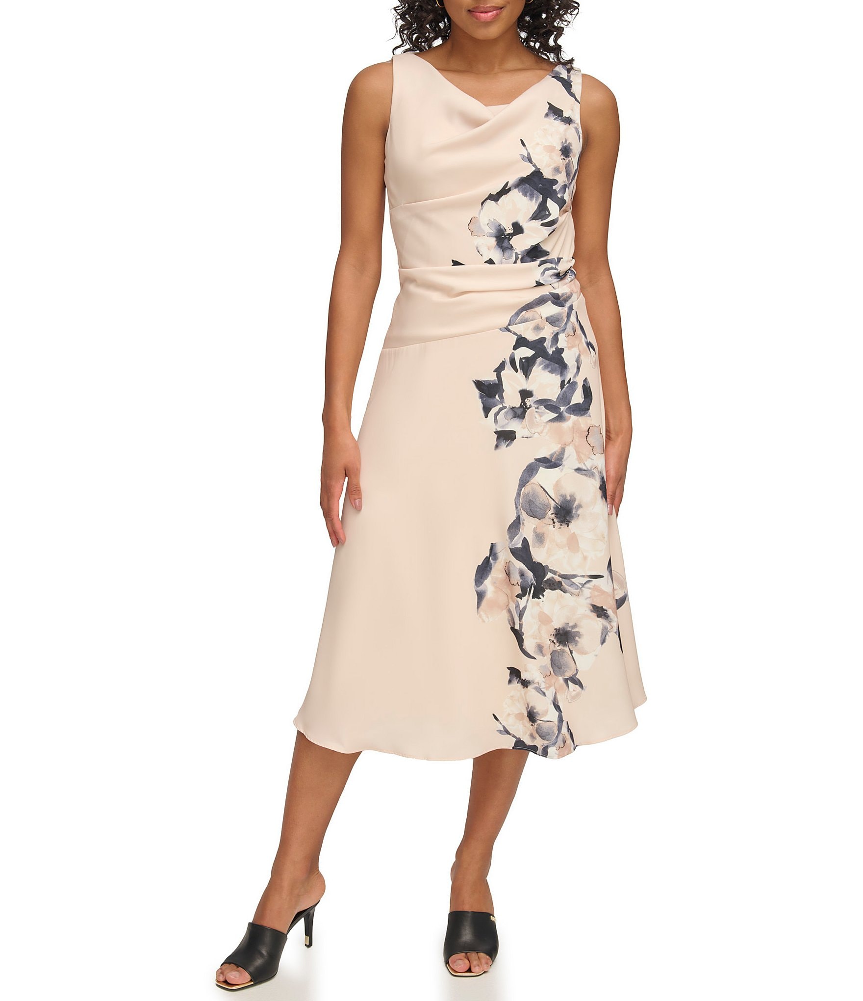 Donna Karan Crew Neck Midi Length Dress - Dresses, Clothing