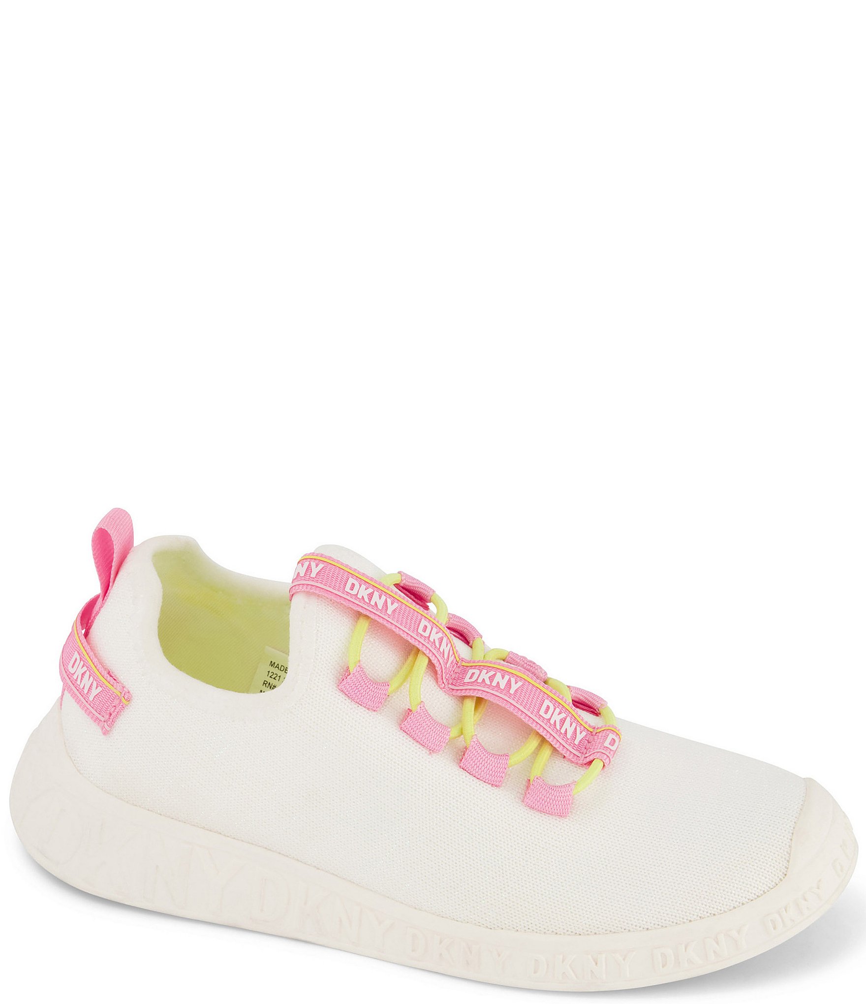 DKNY Big Girls & Boys Slip On Landon Stretchy Knit Sneakers - Macy's