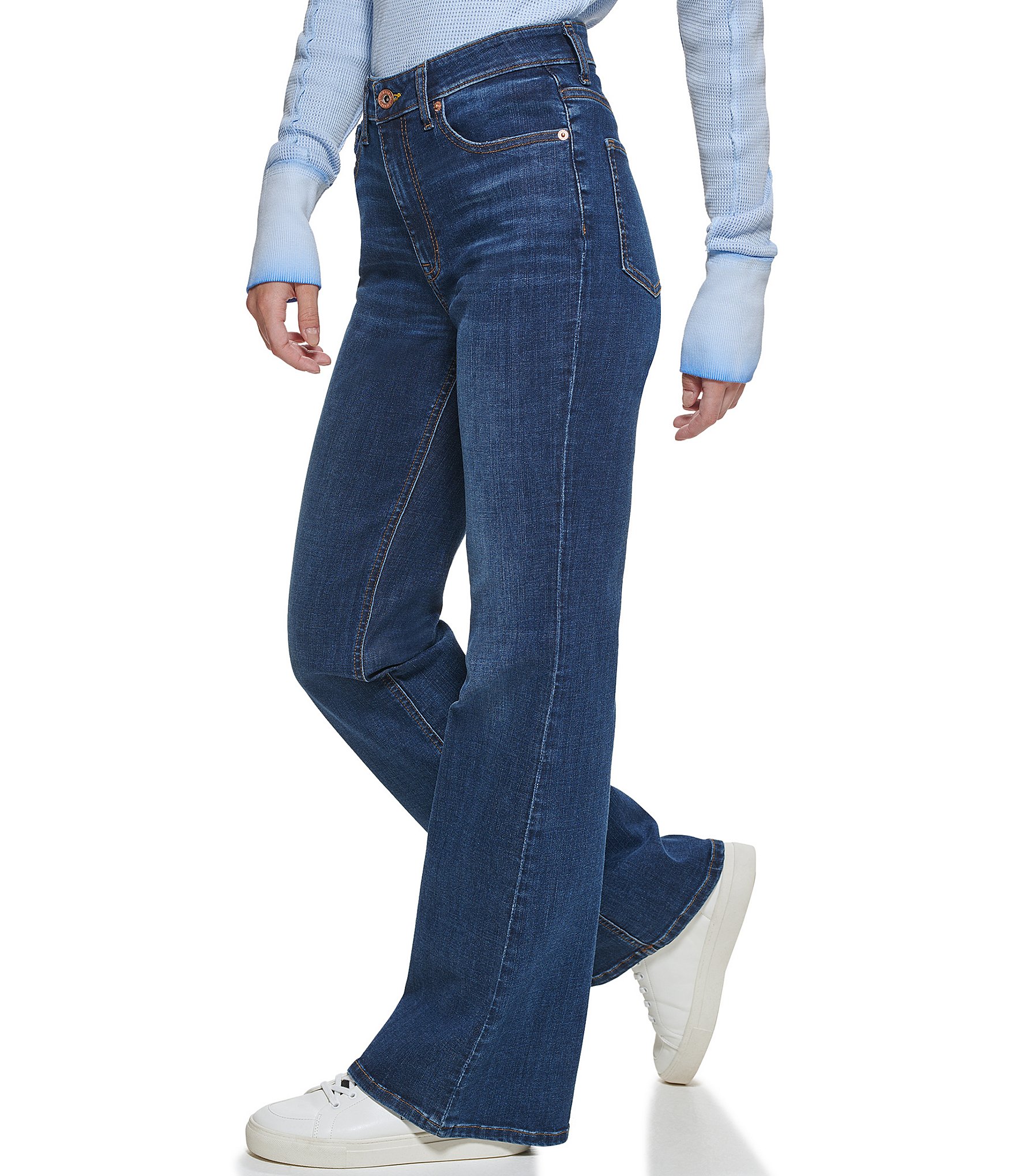 Moment Scholar Edition DKNY Jeans Boerum High Rise Flare Leg Stretch Denim Jeans | Dillard's