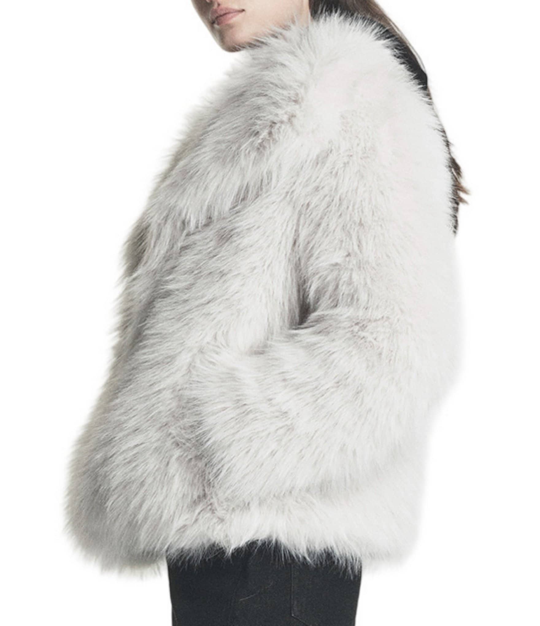 DKNY Jeans by Donna Karan Shawl Neck Faux Fur Jacket