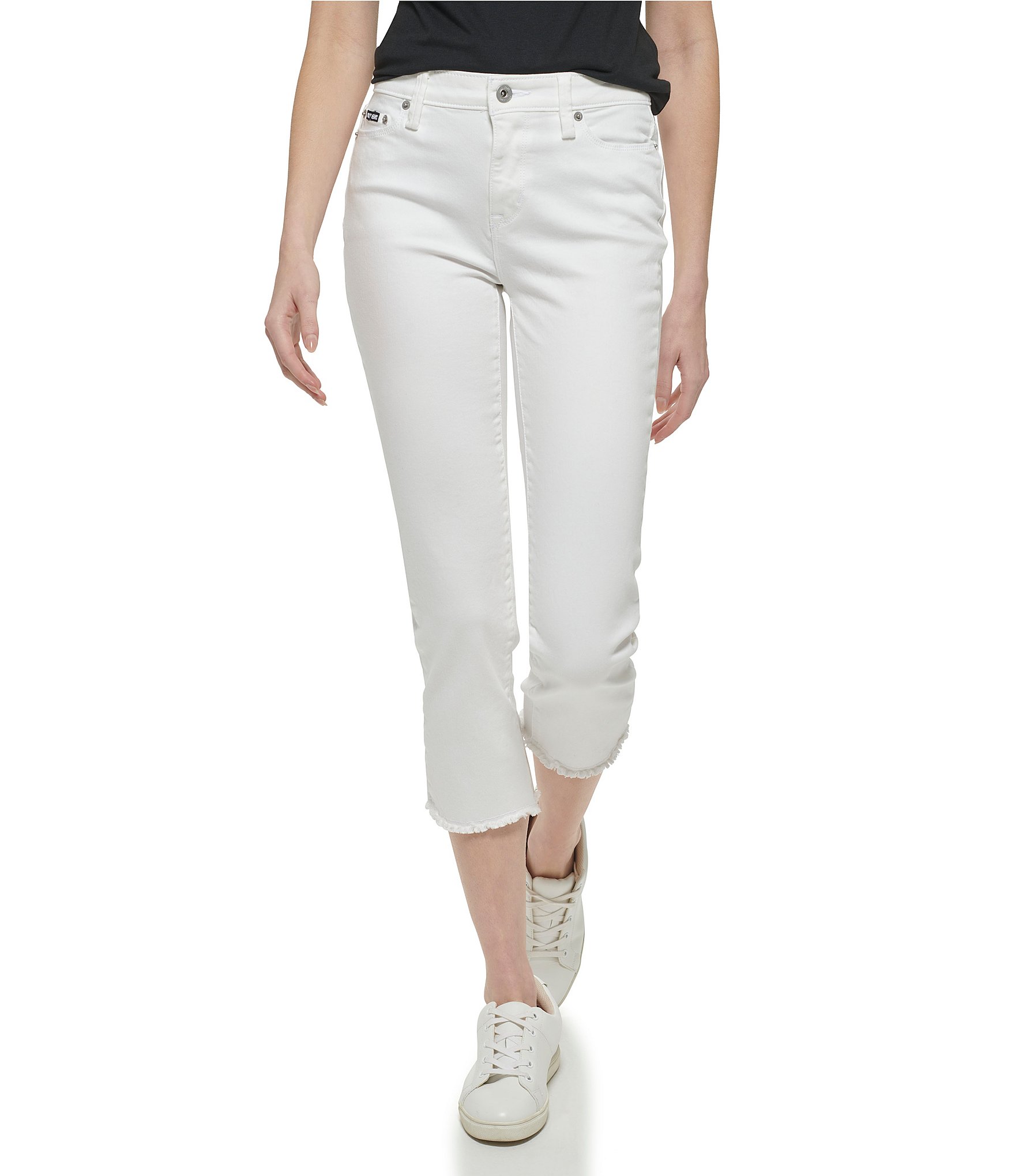 DKNY Jeans Rivington Straight Raw Hem Cropped Denim Jeans | Dillard's