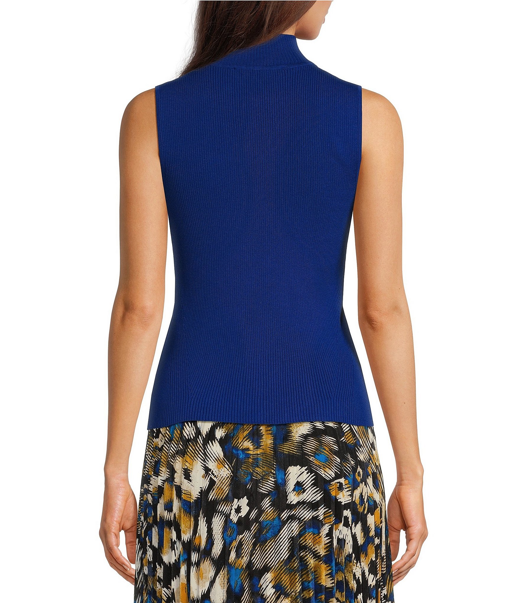 DKNY by Donna Karan Knit Sleeveless Mock Neck Top