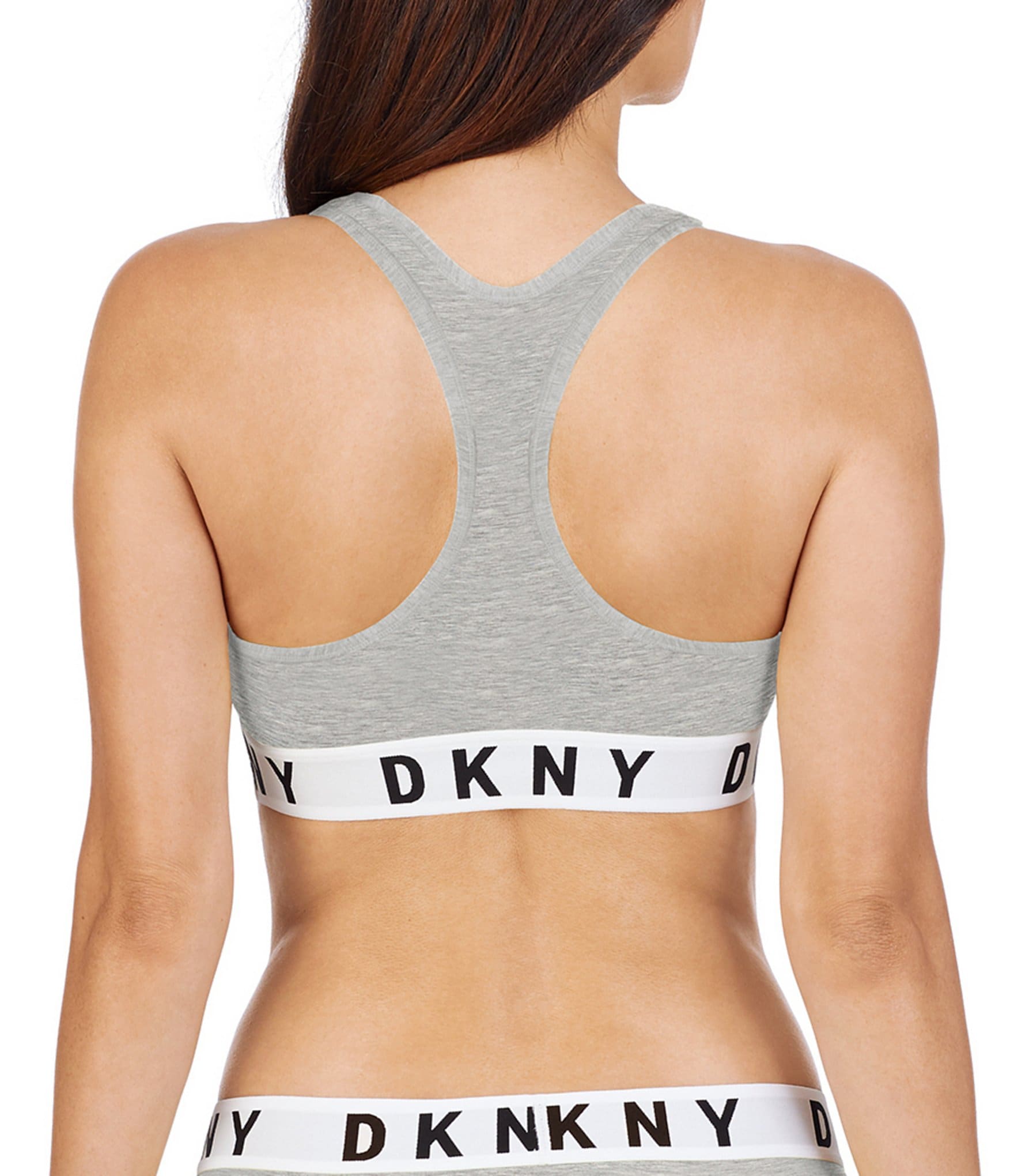 DKNY Logo Band Boyfriend Racerback Seamless Bralette