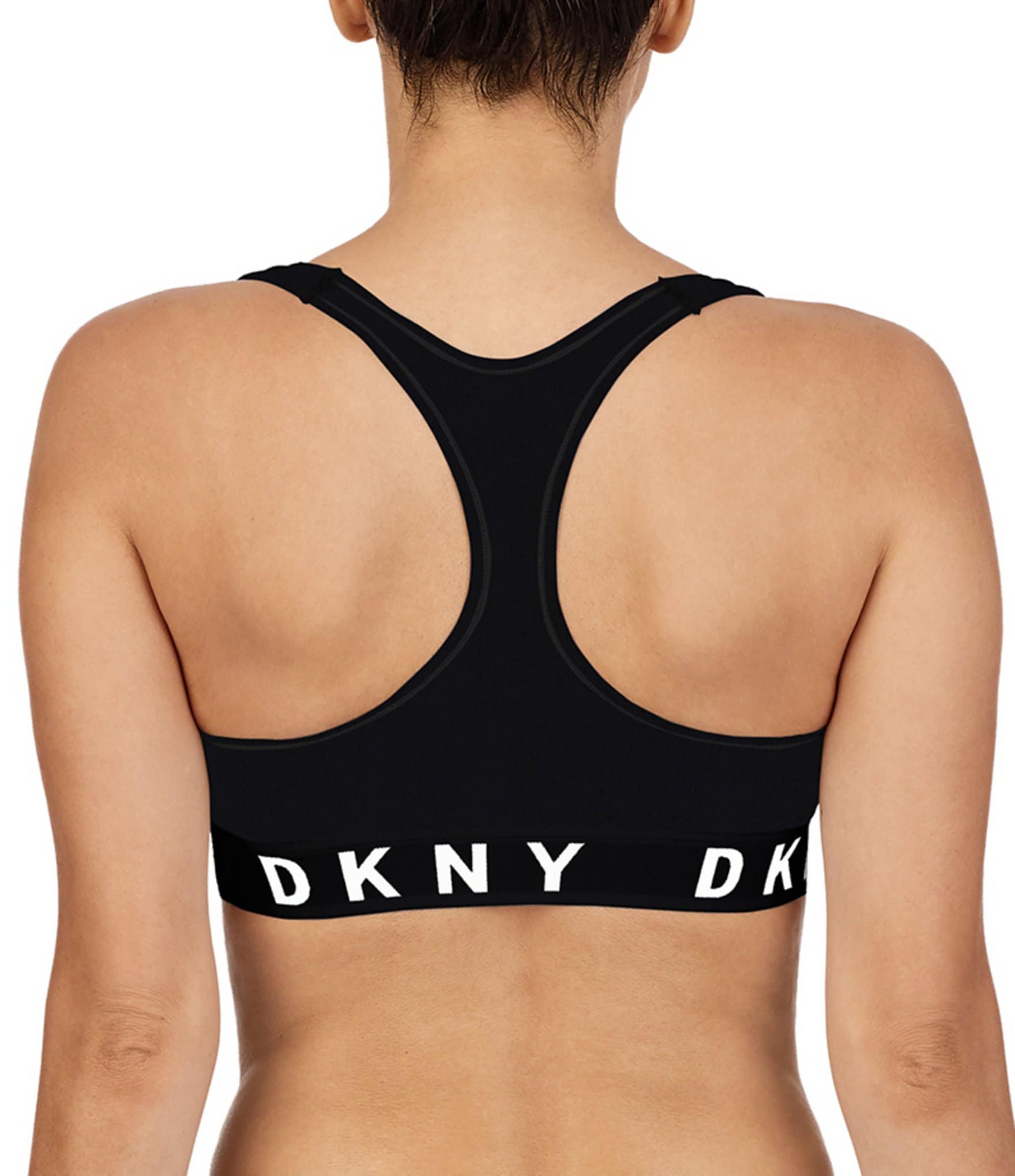 DKNY Logo Band Boyfriend Racerback Seamless Bralette