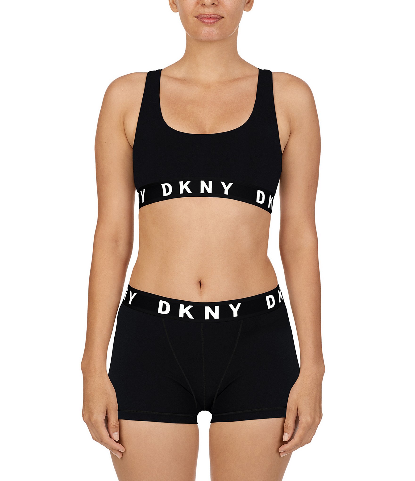 DKNY Logo Band Boyfriend Racerback Seamless Bralette