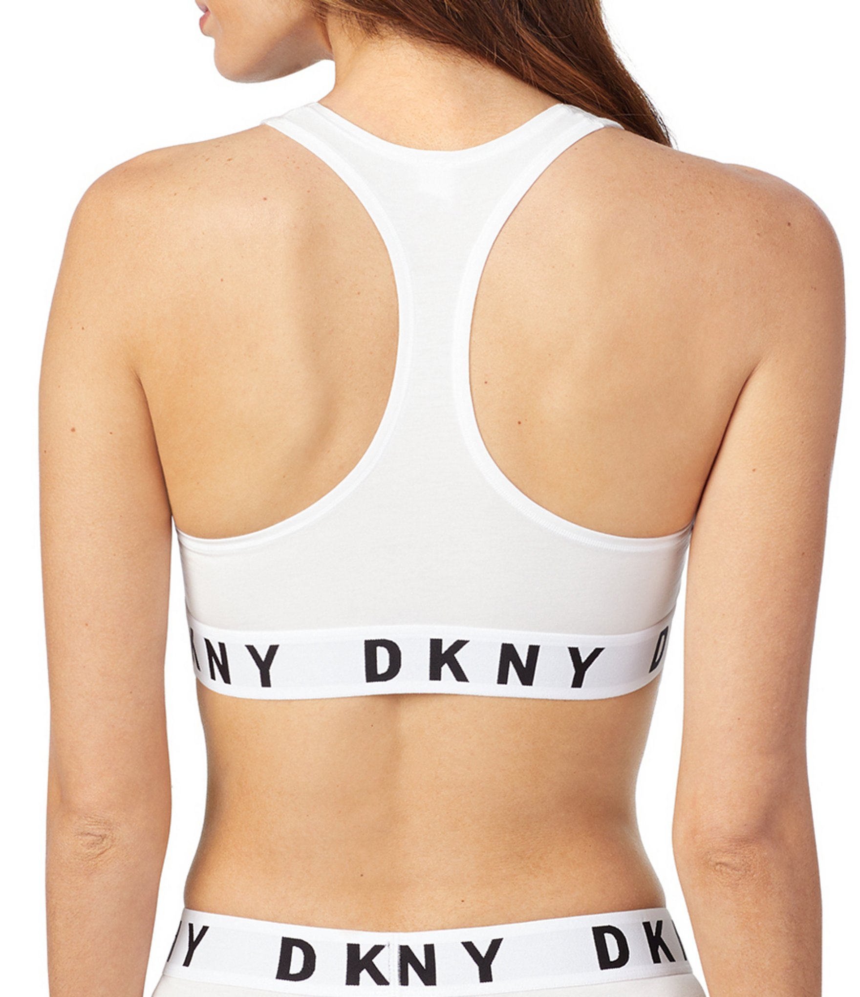 DKNY Logo Band Boyfriend Racerback Seamless Bralette