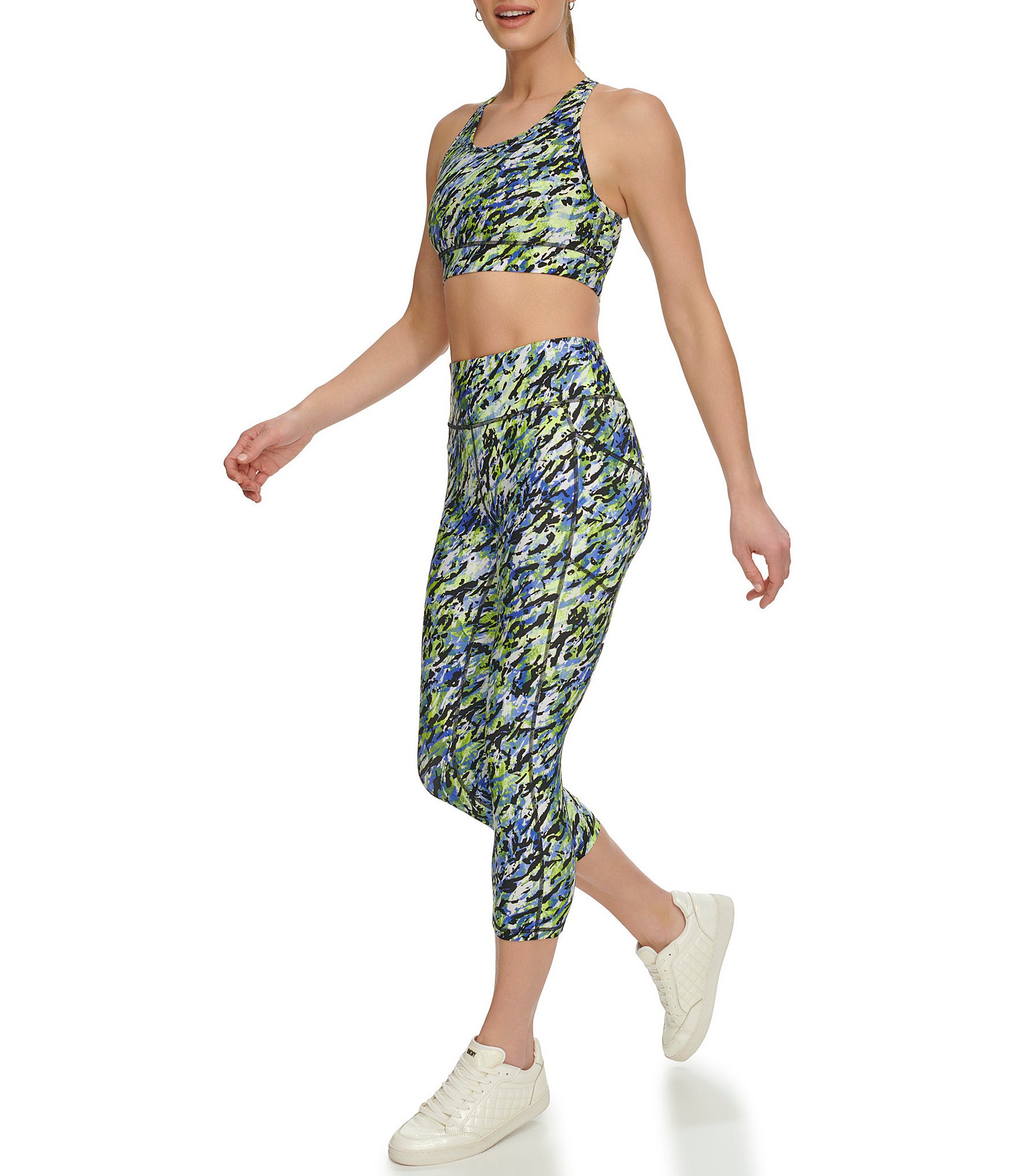 DKNY Printed High Waist Crop Pocket Leggings