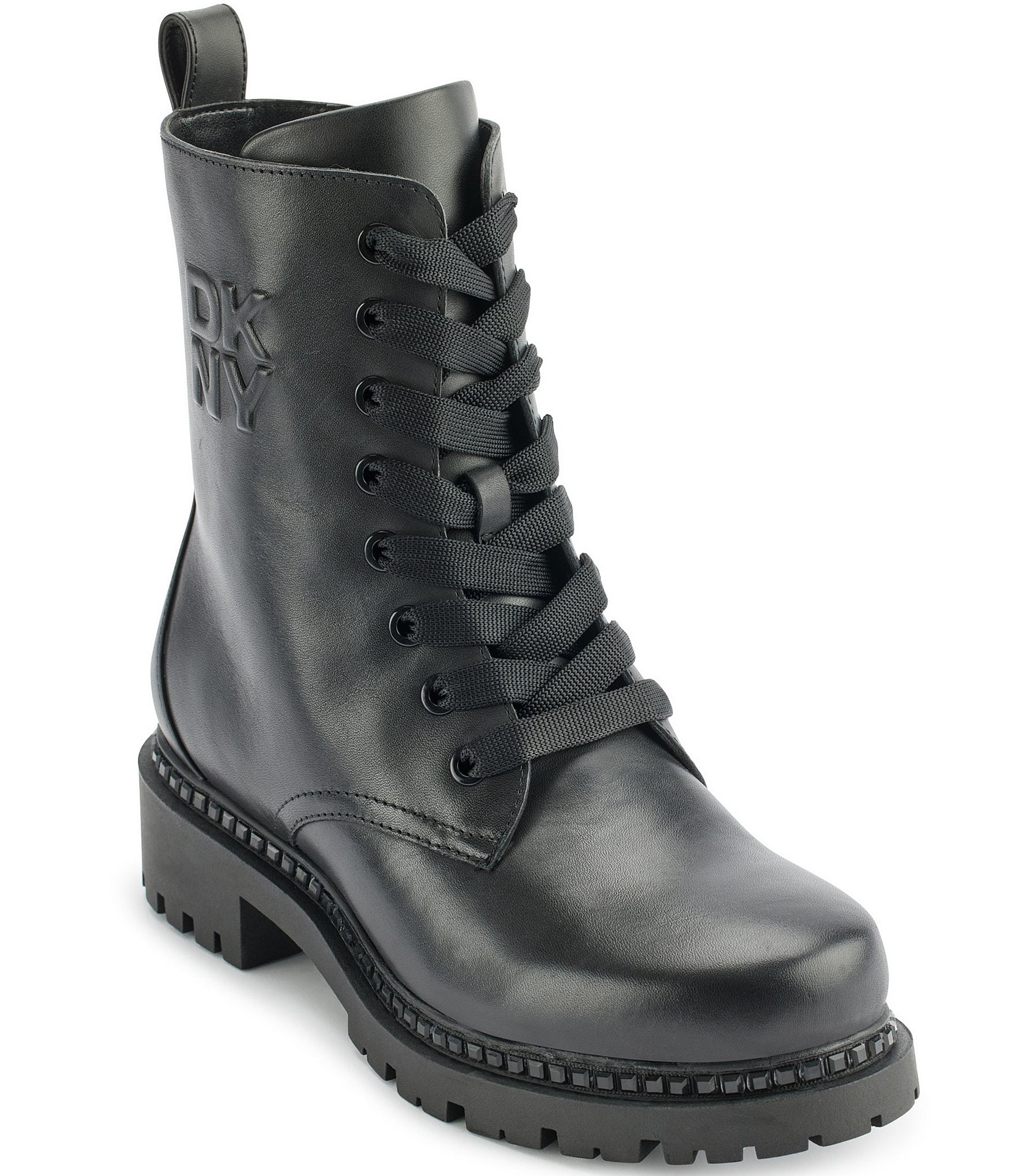 Donna Karan DKNY by Donna Karan Rommily Leather Lace Up Combat Boots The Shops at Willow Bend