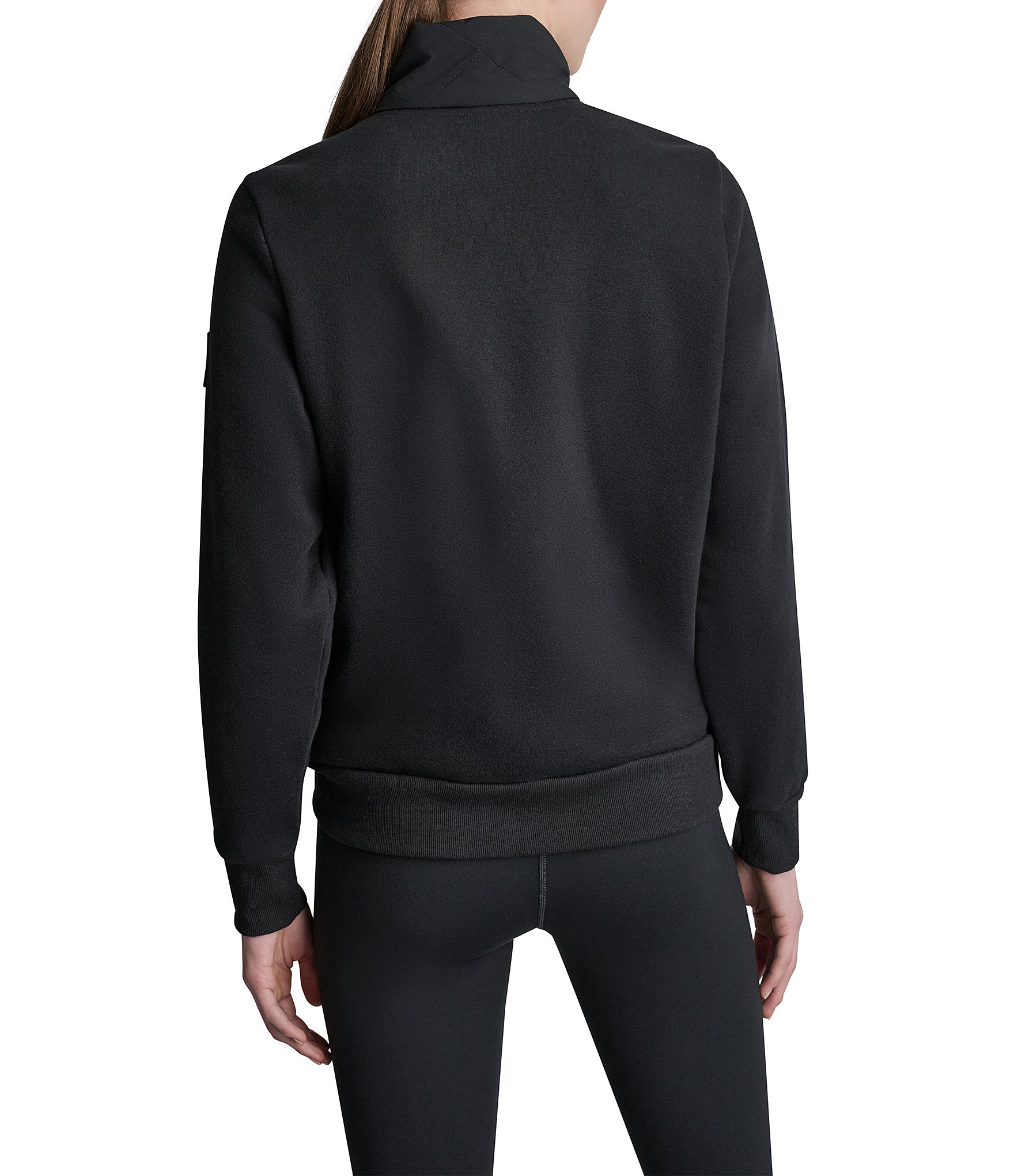 DKNY Sport by Donna Karan Lightweight Hybrid Mock Neck Full Zip Jacket