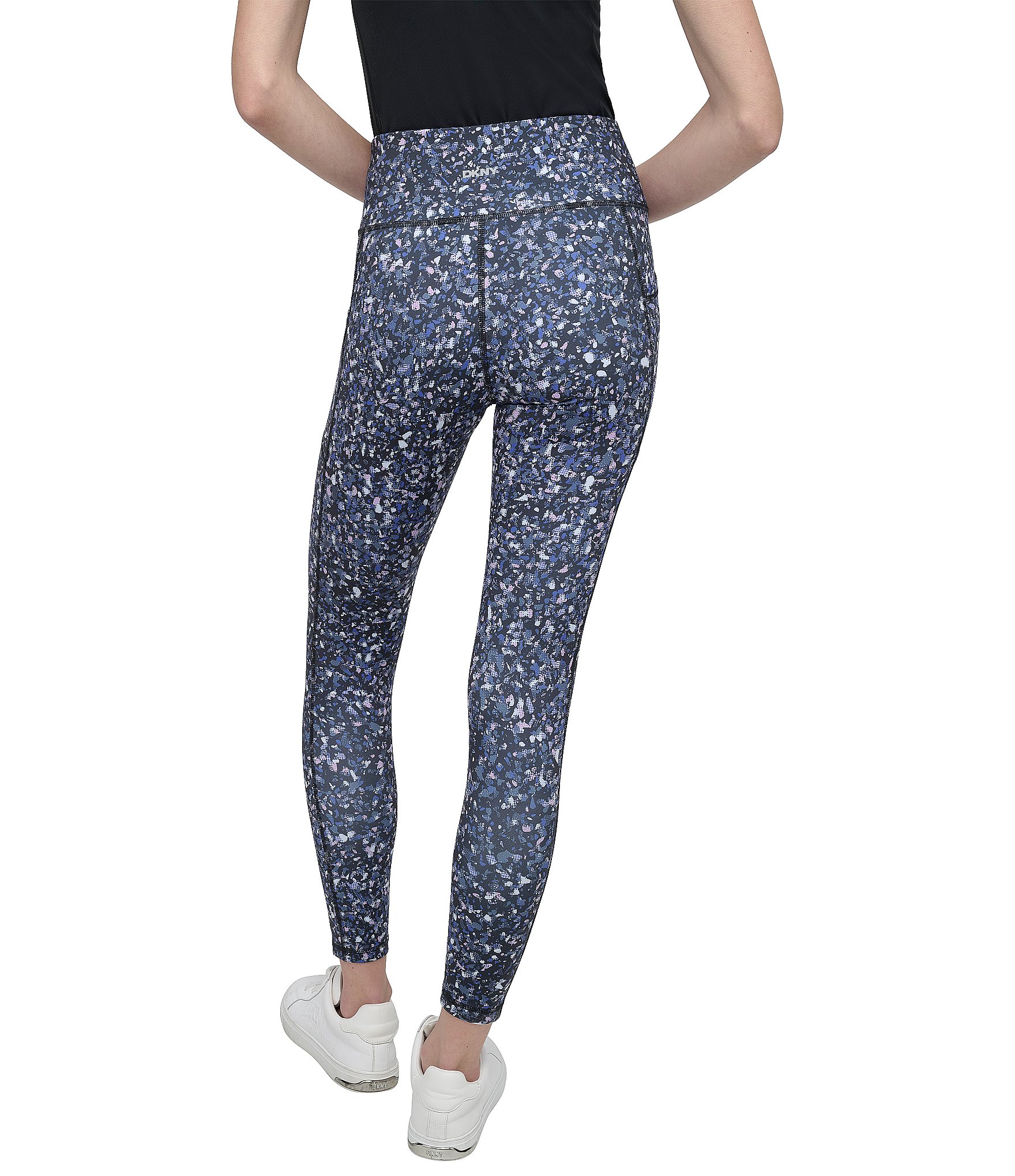 DKNY Sport by Donna Karen Elevate Interlock High Waist 7/8 Printed Fitness Leggings