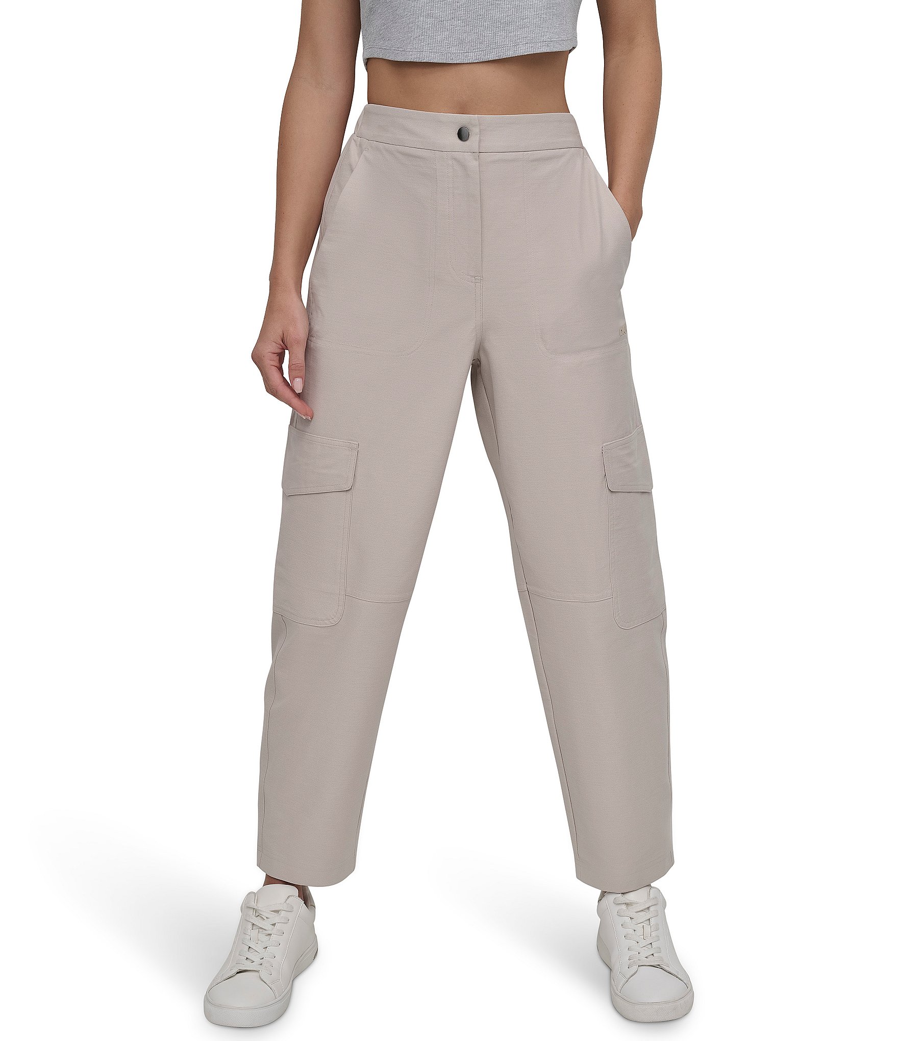 DKNY Sport by Donna Karen Knit Canvas Cargo Ankle Pant