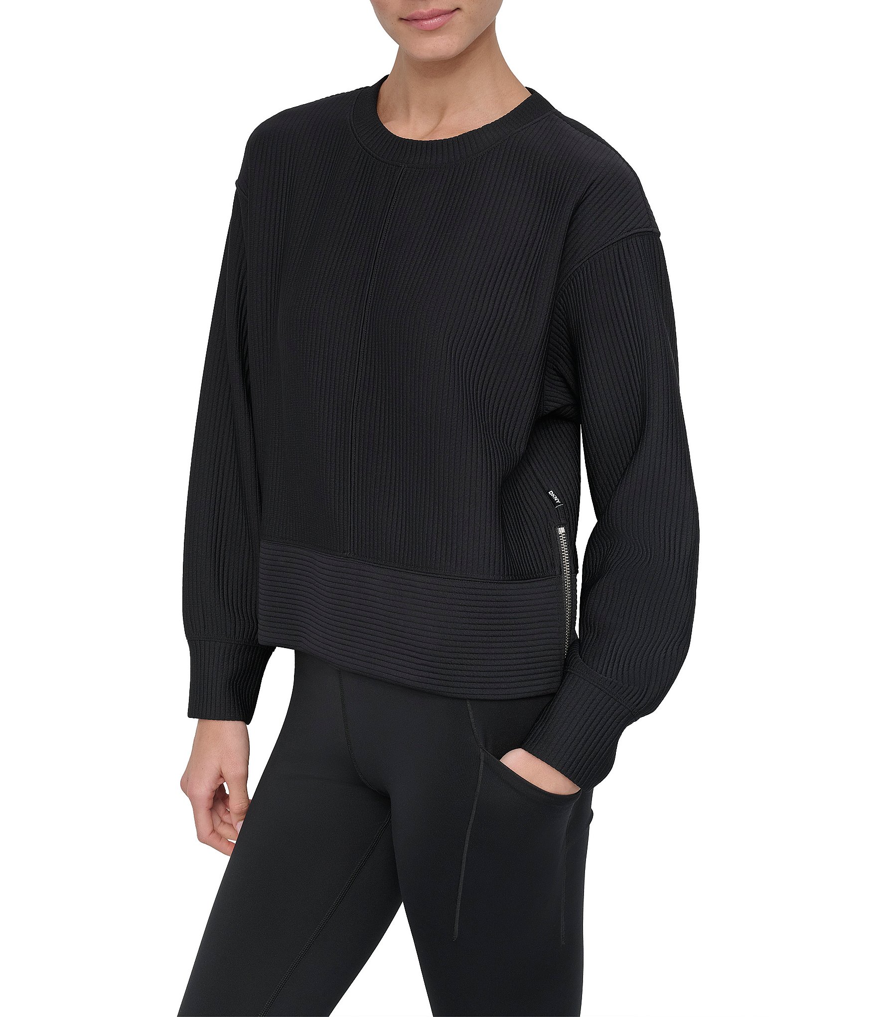 DKNY Sport by Donna Karen Tech Ottoman Crew Neck Long Sleeve
