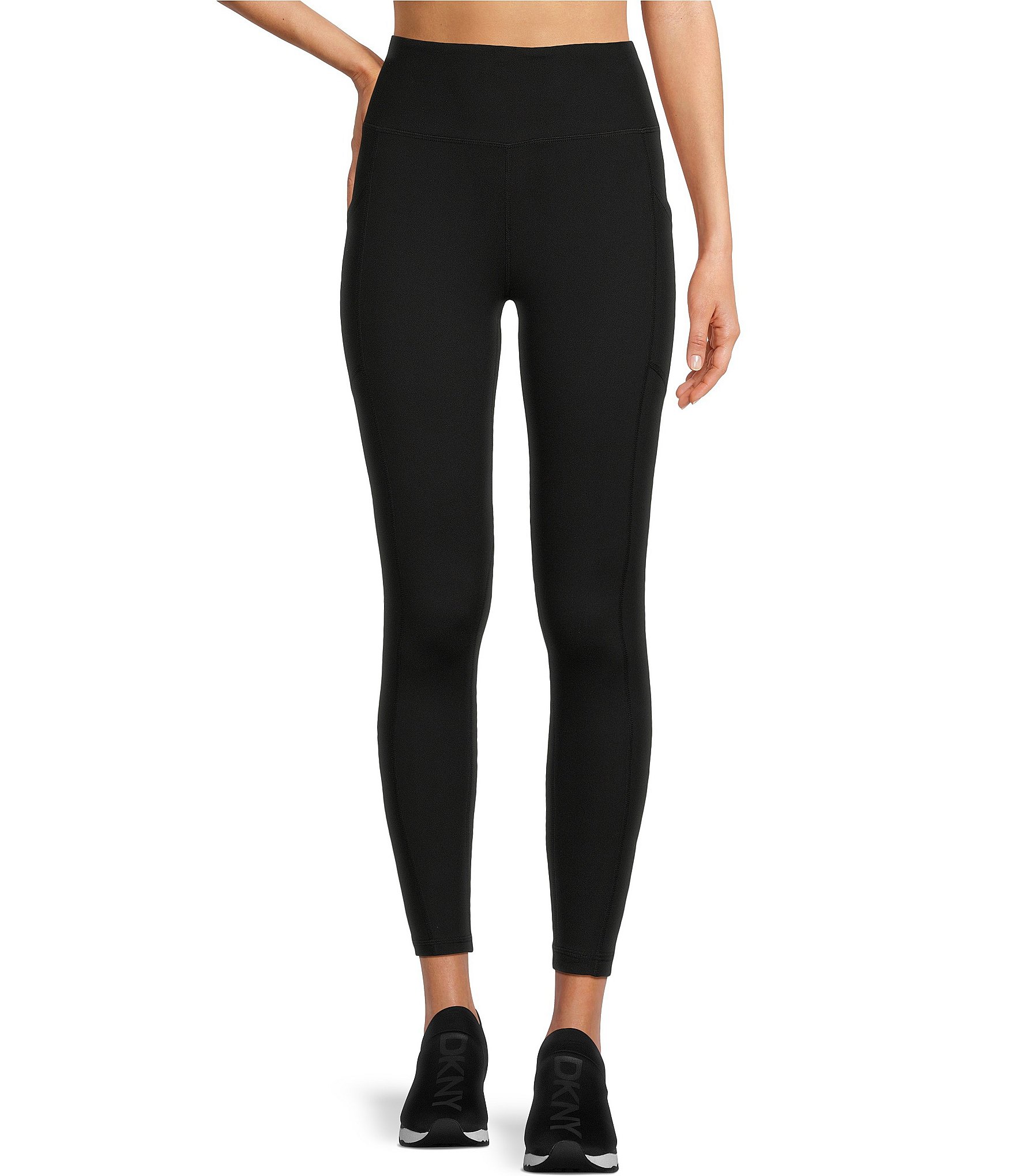 DKNY Sport Womens Black Moisture Wicking Active Wear High Waist Leggings XS  at  Women's Clothing store