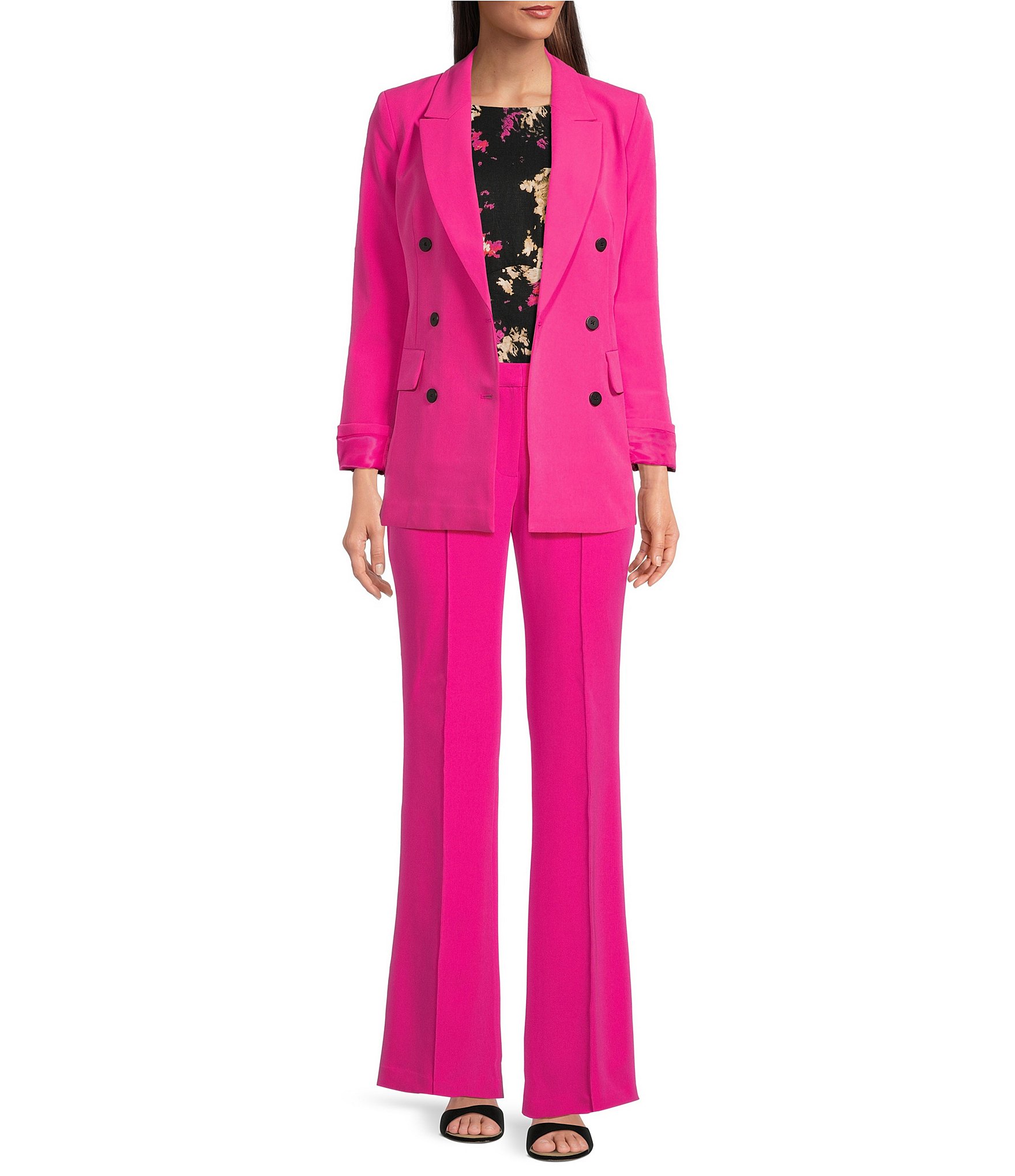 DKNY Stretch Twill Long Sleeve Double Breasted Blazer & Coordinating ...