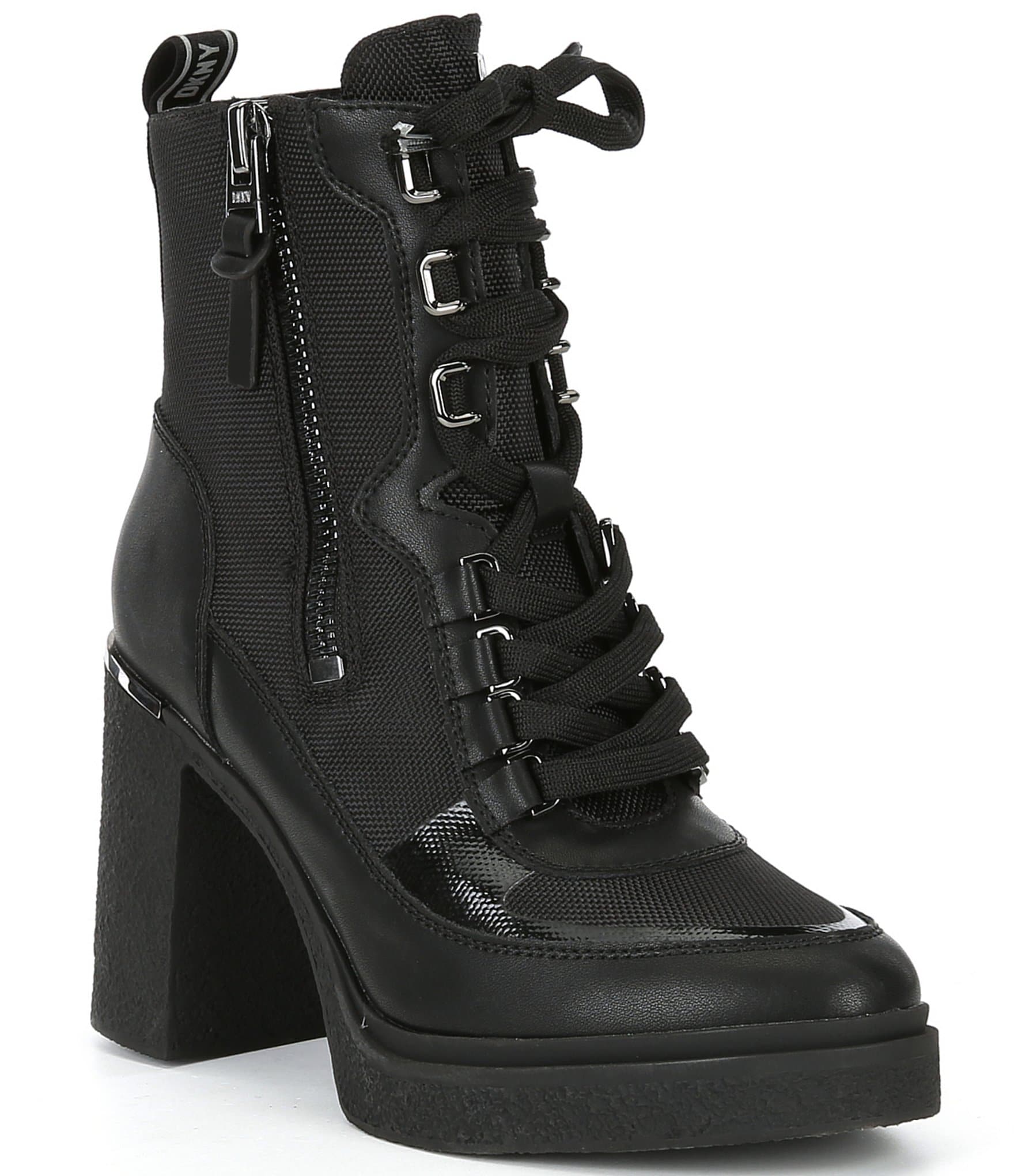 DKNY Toia Leather Lace-Up Platform Booties | Dillard's