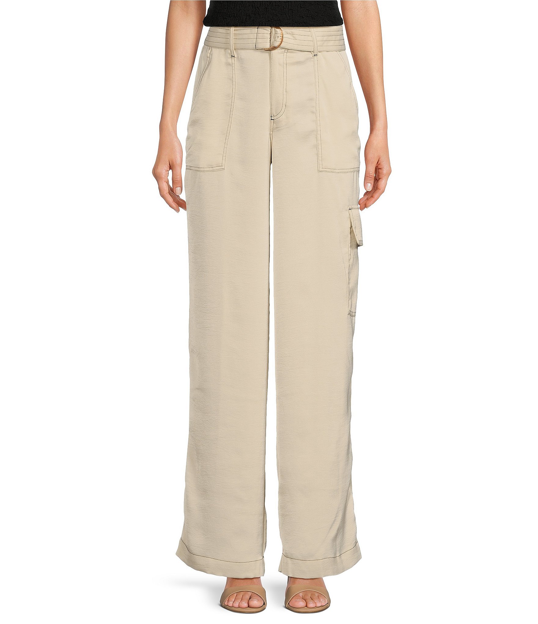 DKNY Wide Leg Belted Cargo Pants | Dillard's