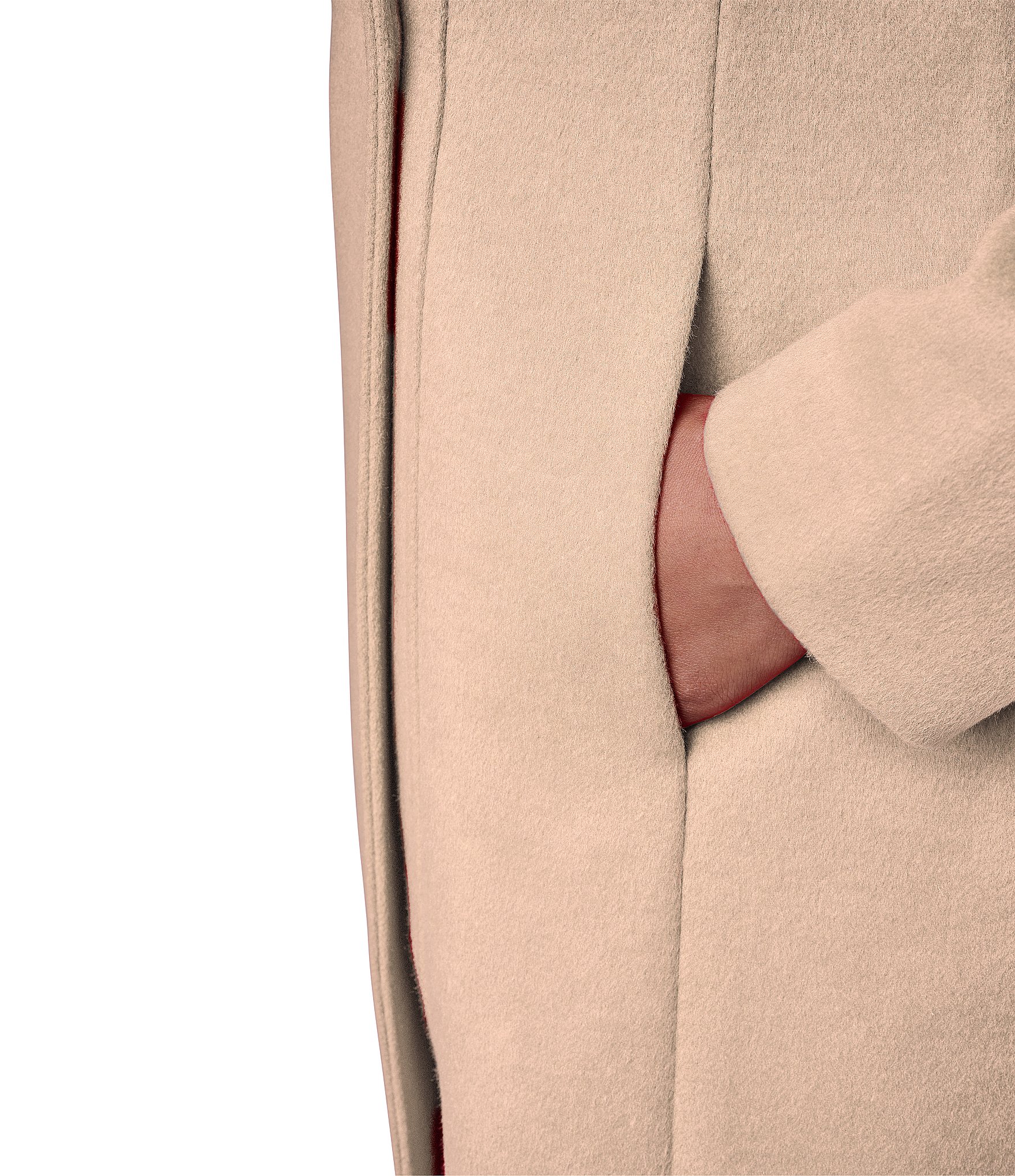 DKNY Wool Blend Asymmetrical Neck Trim Button Front Single Breasted Coat