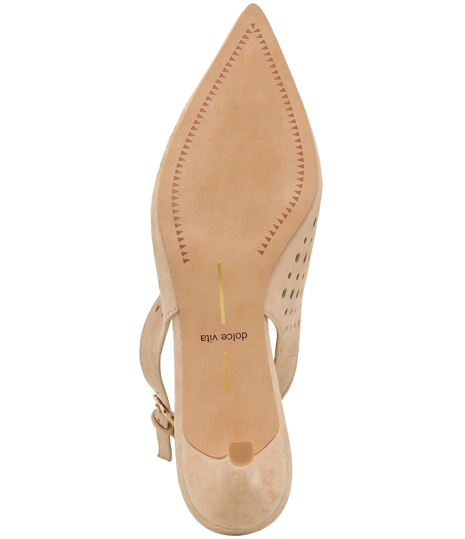 Dolce Vita Alenna Perforated Suede Kitten Heel Slingback Pumps