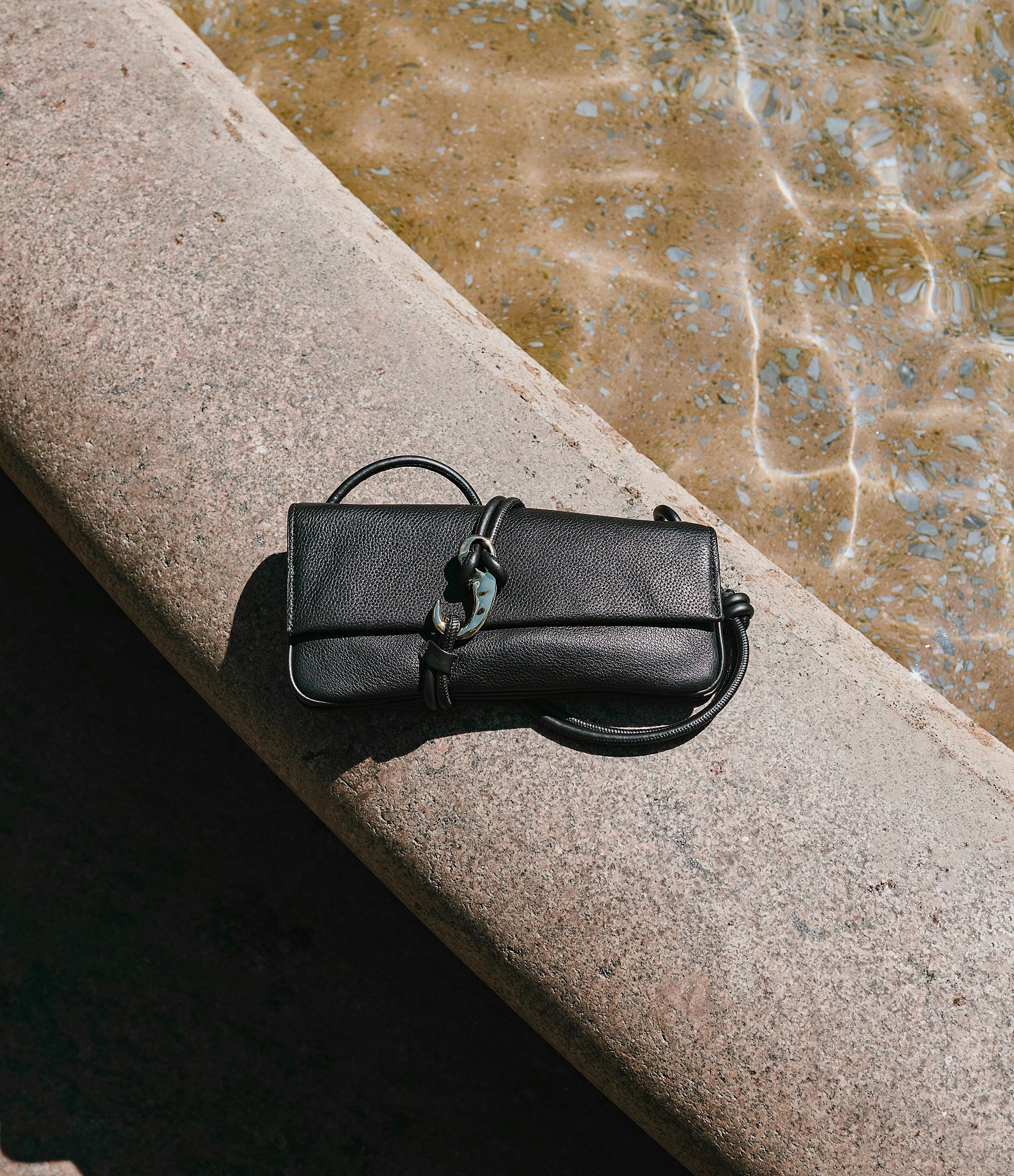 Dolce Vita Alice Leather Baguette East-West Saddle Shoulder Bag
