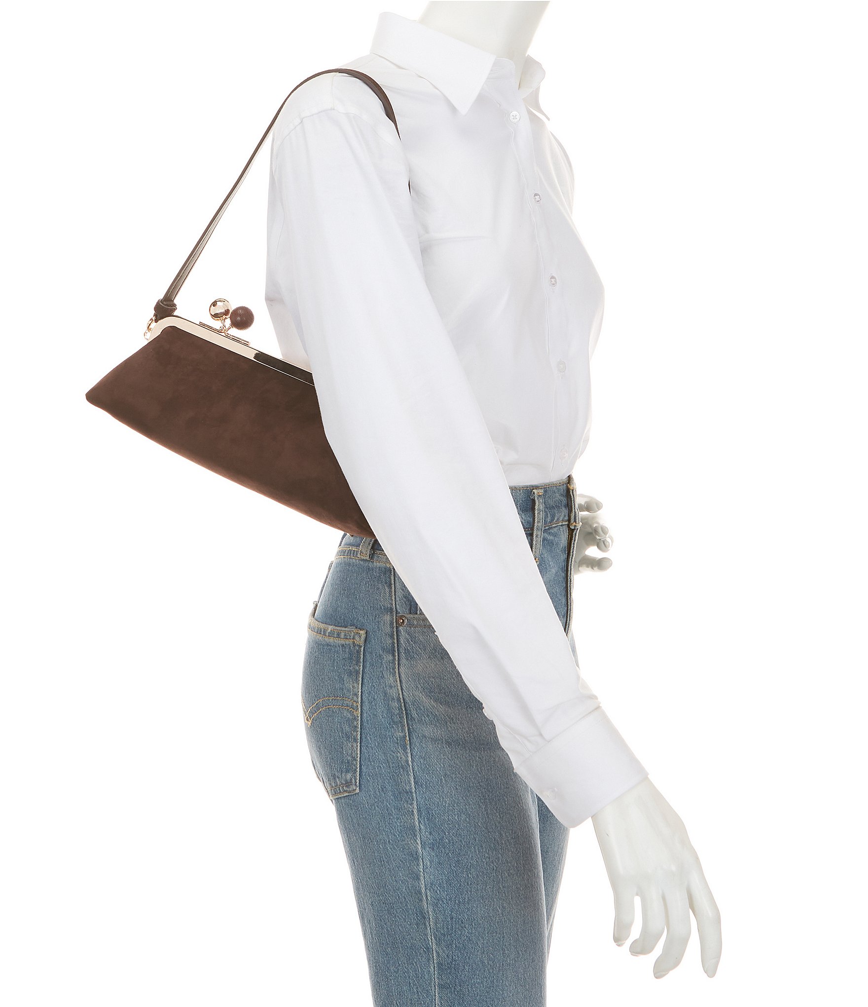 Dolce Vita Ambriaa Suede Kisslock Shoulder Bag