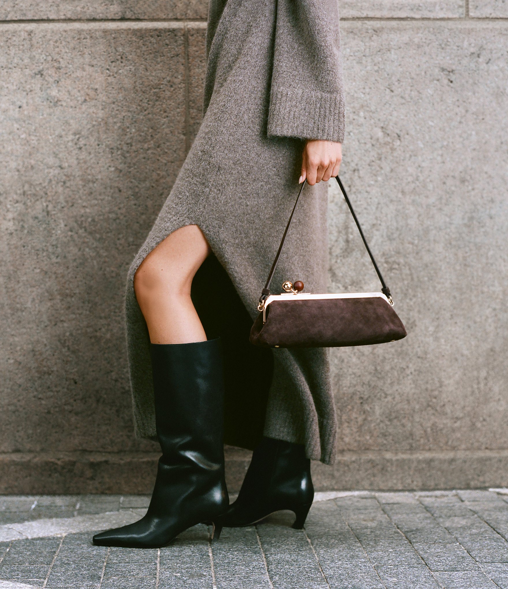 Dolce Vita Ambriaa Suede Kisslock Shoulder Bag