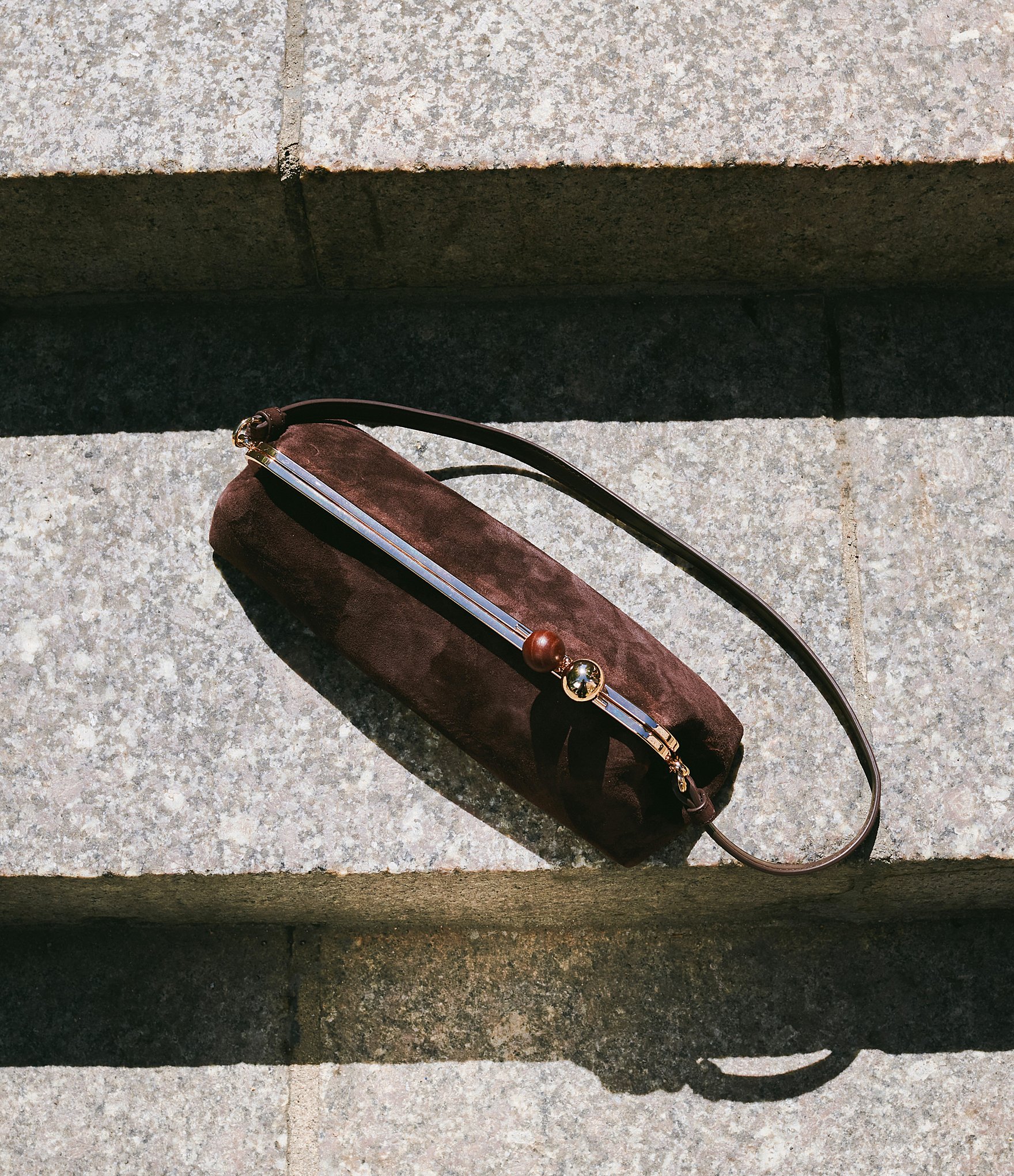 Dolce Vita Ambriaa Suede Kisslock Shoulder Bag