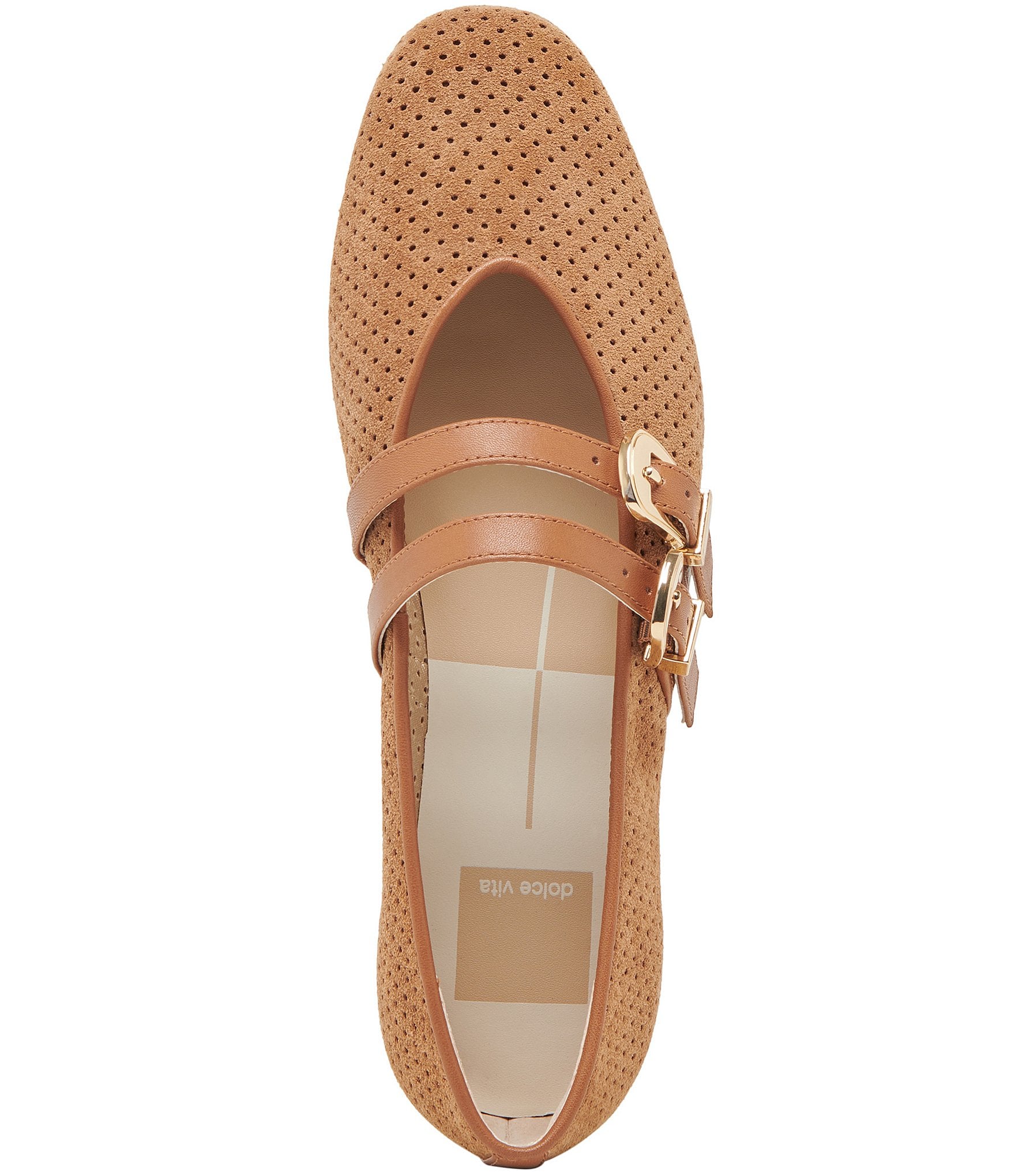 Dolce Vita Baylee Perforated Suede Mary Jane Ballet Flats
