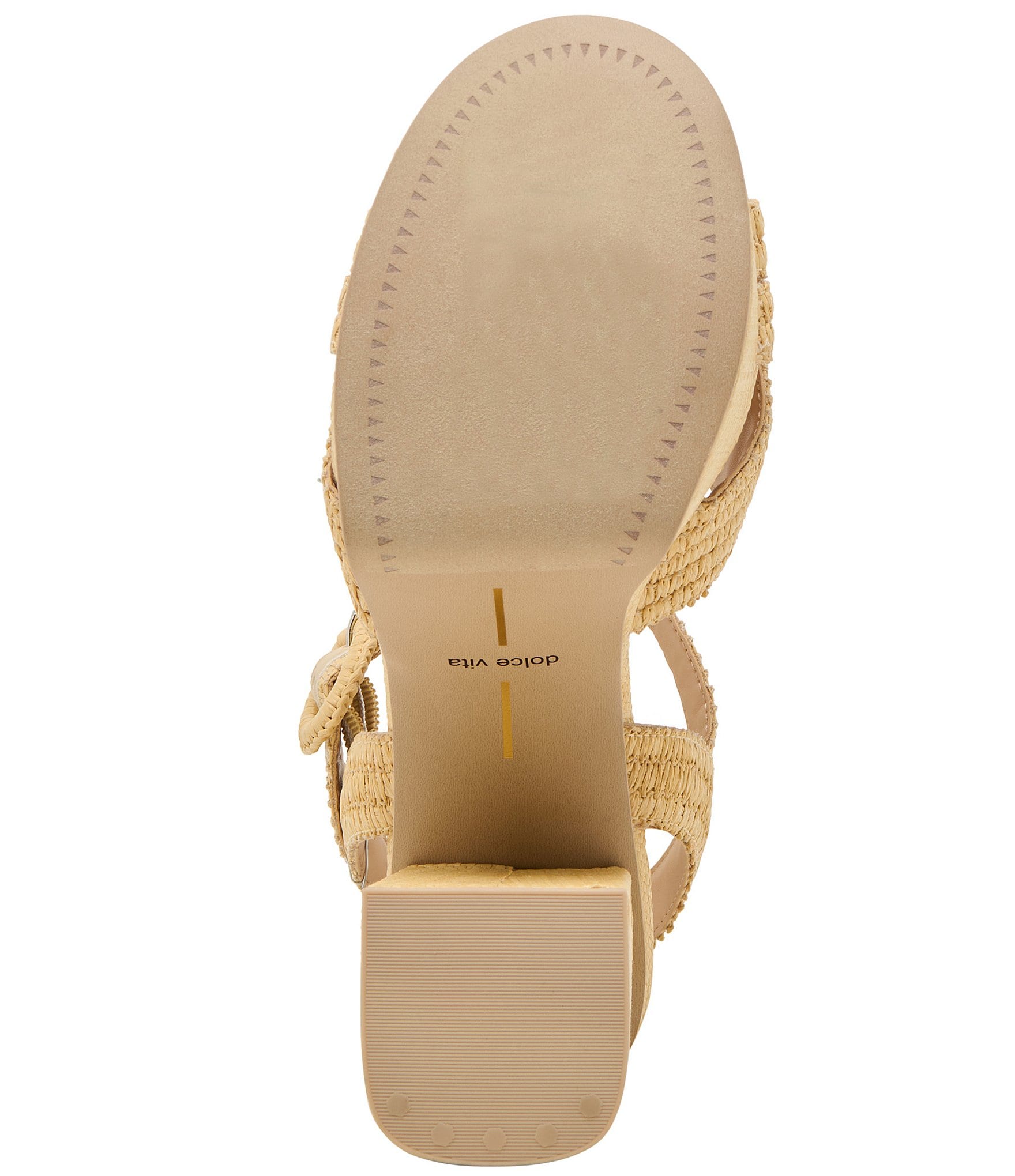 Dolce Vita Bety Raffia Ankle Strap Block Heel Platform Sandals