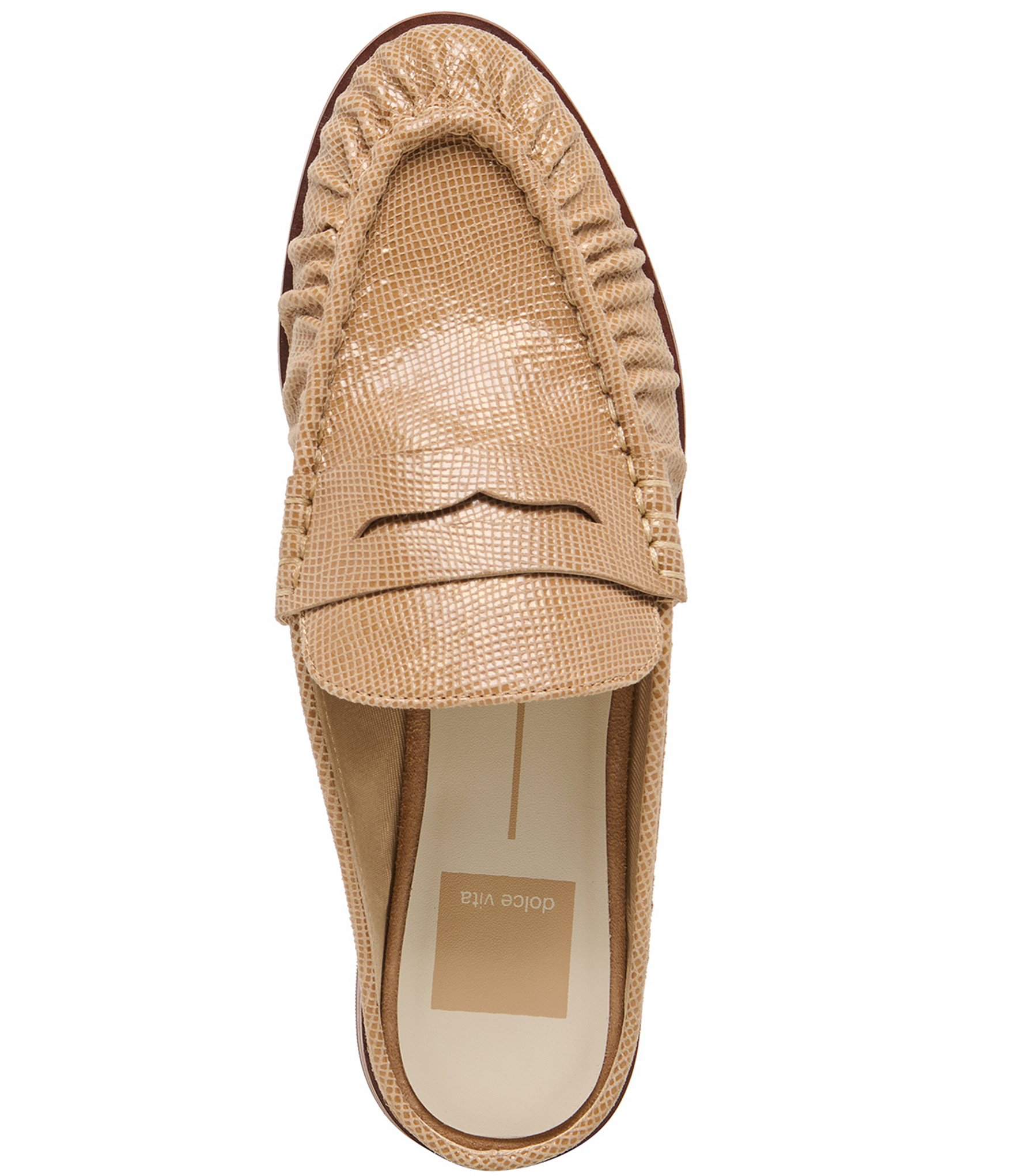 Dolce Vita Betzy Embossed Leather Pleated Loafer Mules