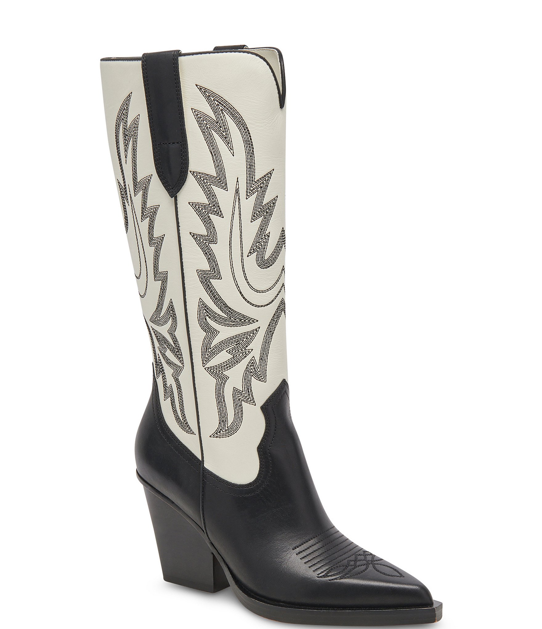 Dolce Vita Blanch Embroidered Leather Western Cowboy Boots | Dillard's