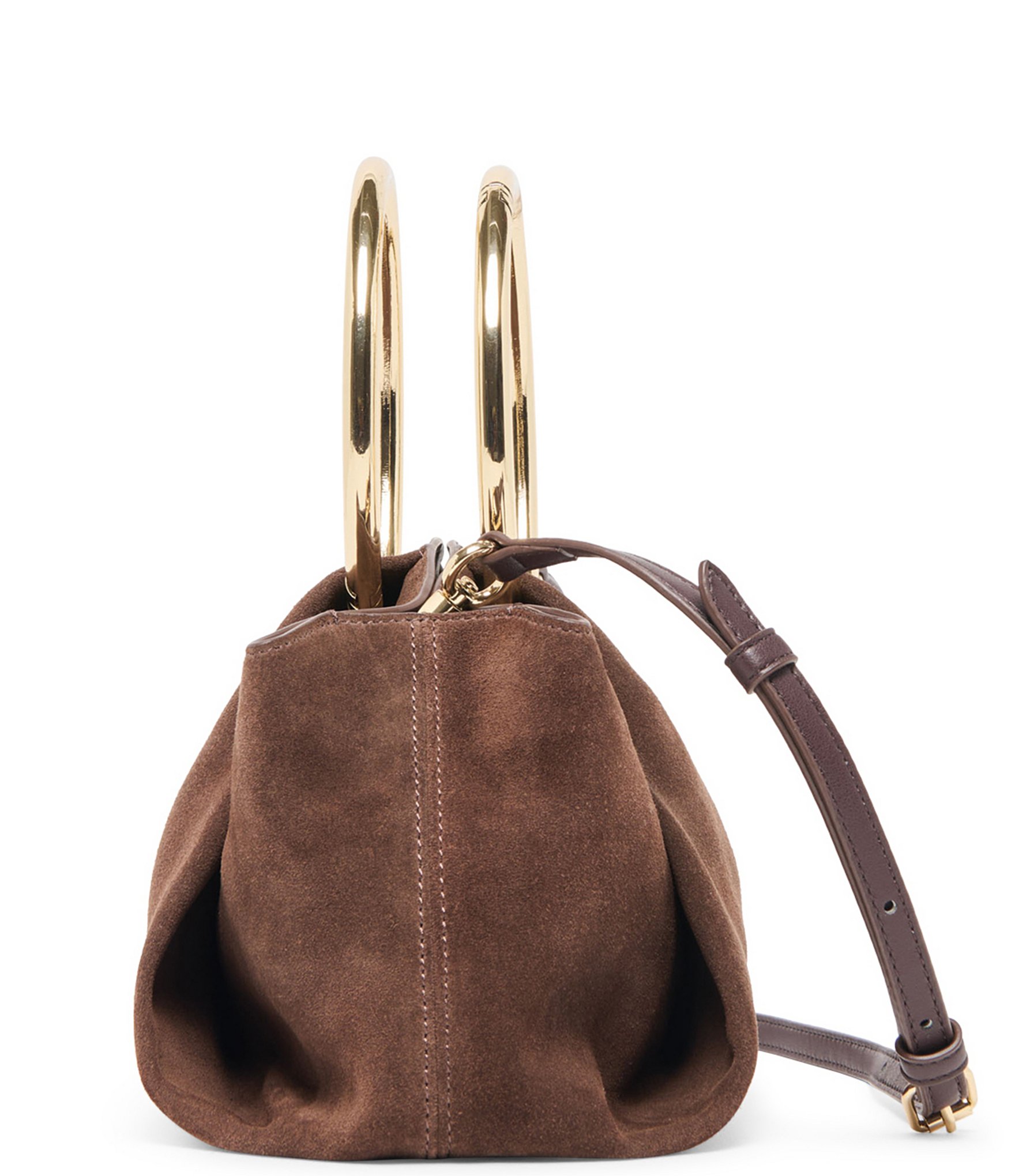 Dolce Vita Channing Suede Pleated O Ring Clutch