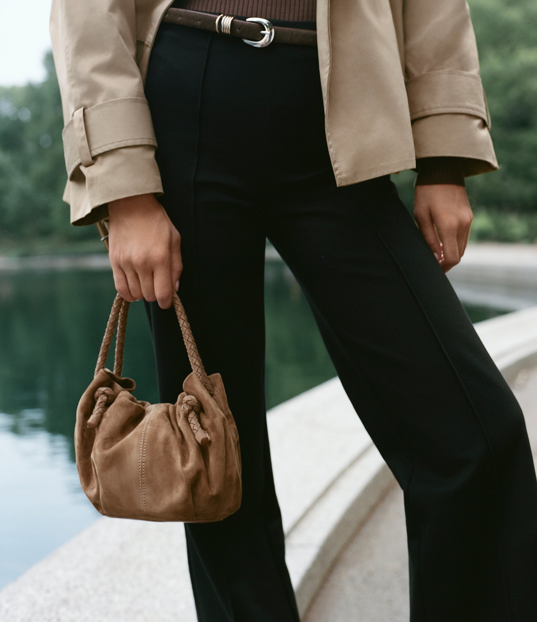 Dolce Vita Cocoa Suede Crossbody Bag