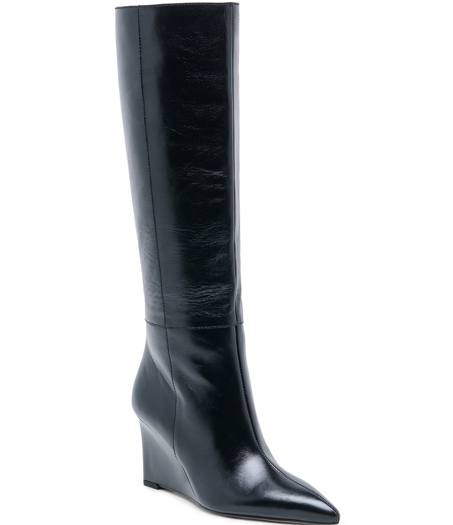 Dolce Vita Emila Leather Tall Wedge Boots