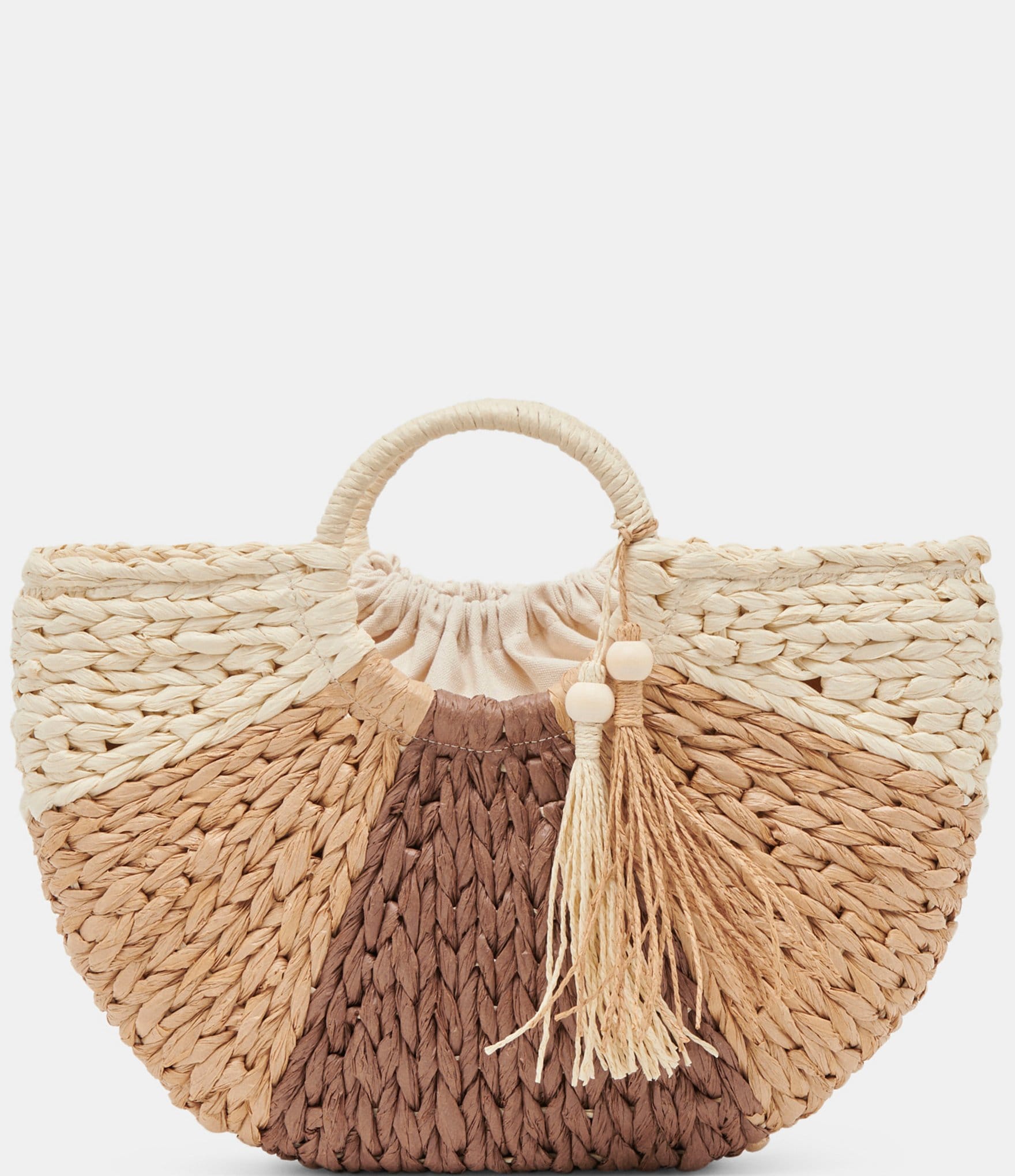 Dolce Vita Estelle Natural Tone Raffia Shopper Tote Bag