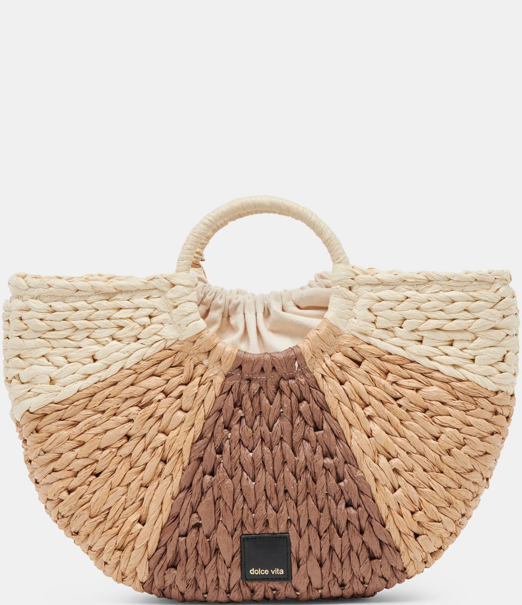 Dolce Vita Estelle Natural Tone Raffia Shopper Tote Bag