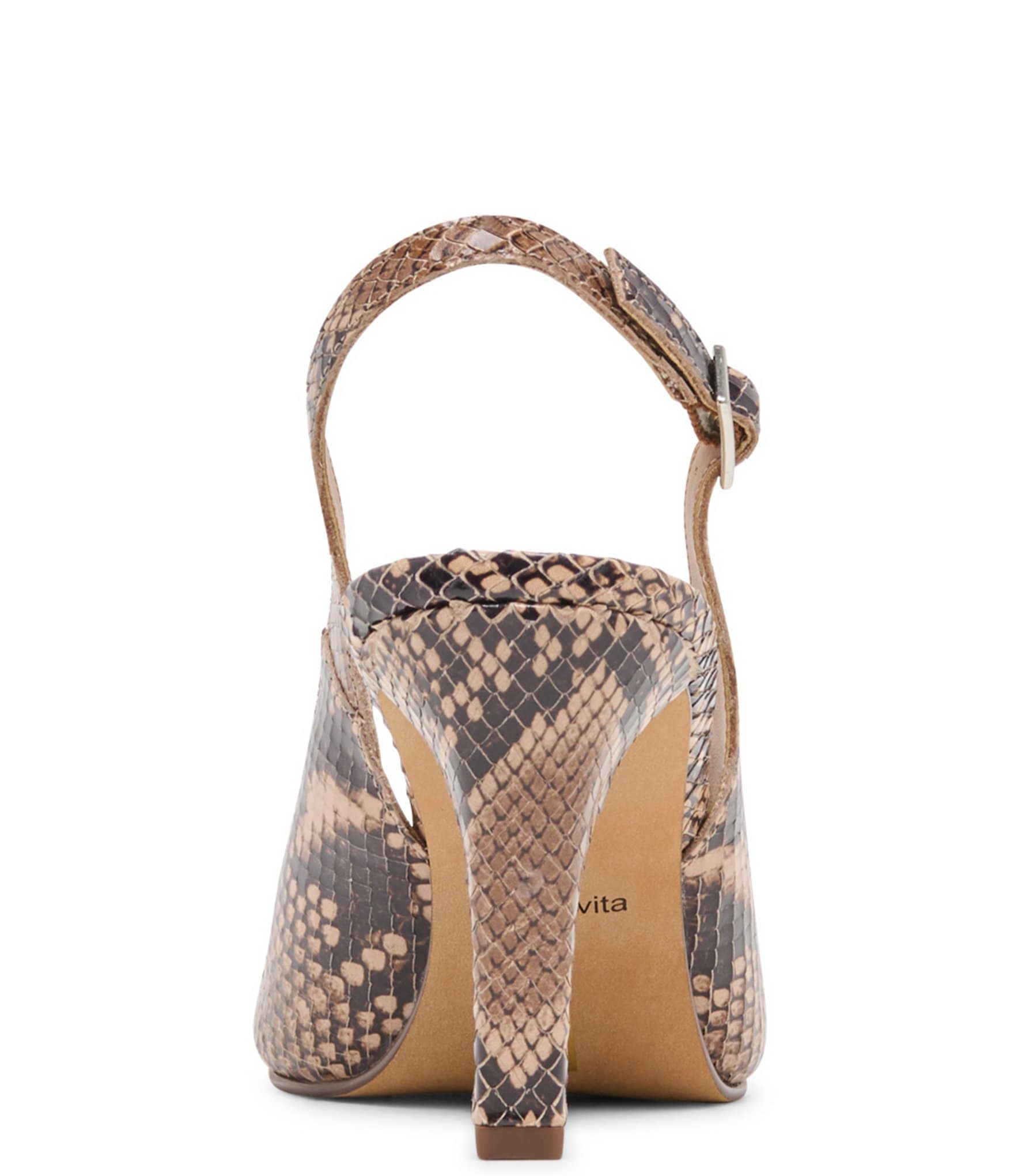 Dolce Vita Gessia Snake Print Embossed Leather Slingback Pumps